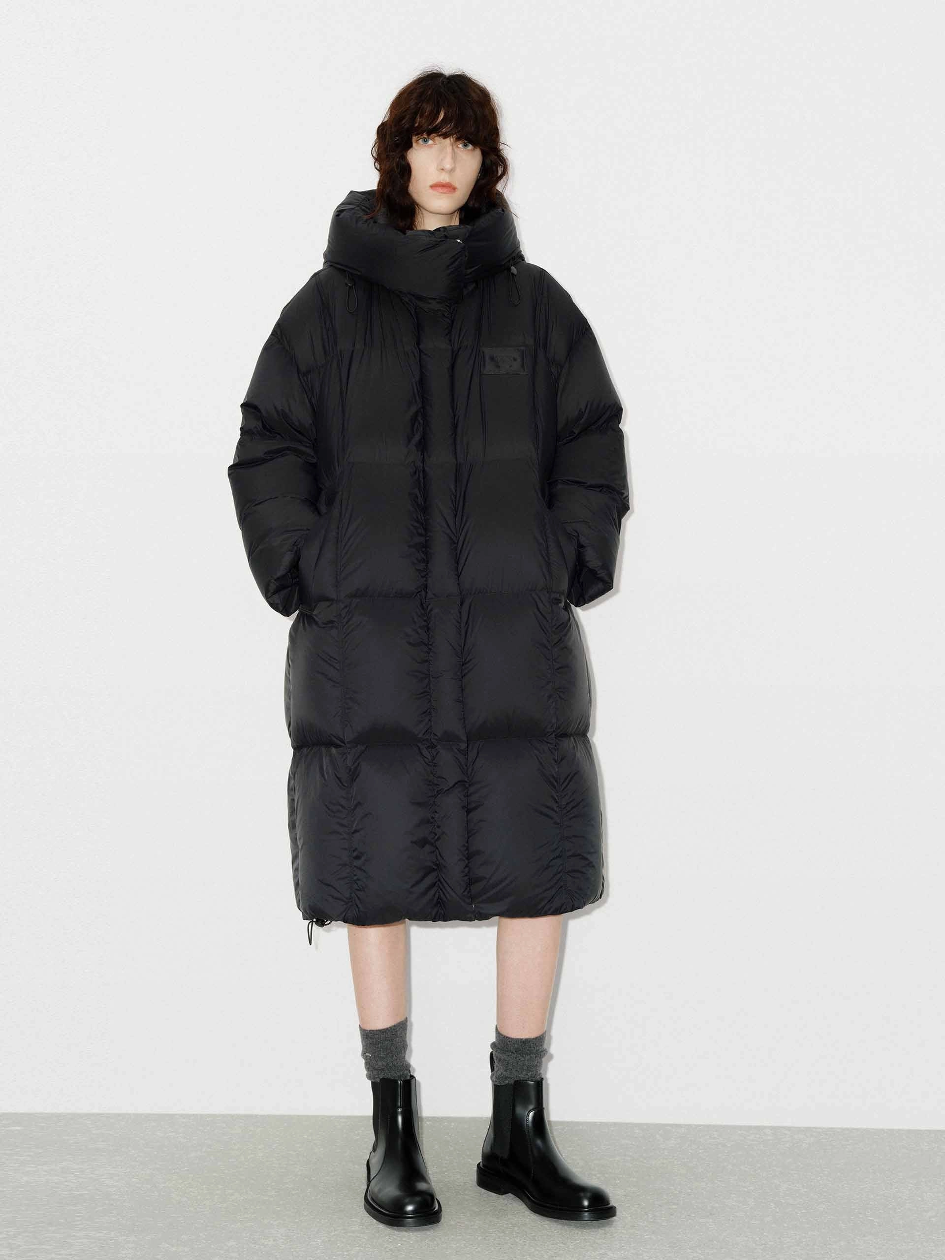 Longline Hooded Down Coat Autumn Vibe