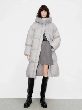 Noise Reduced Fastener System Waterproof Zipper Longline Hooded Down Coat