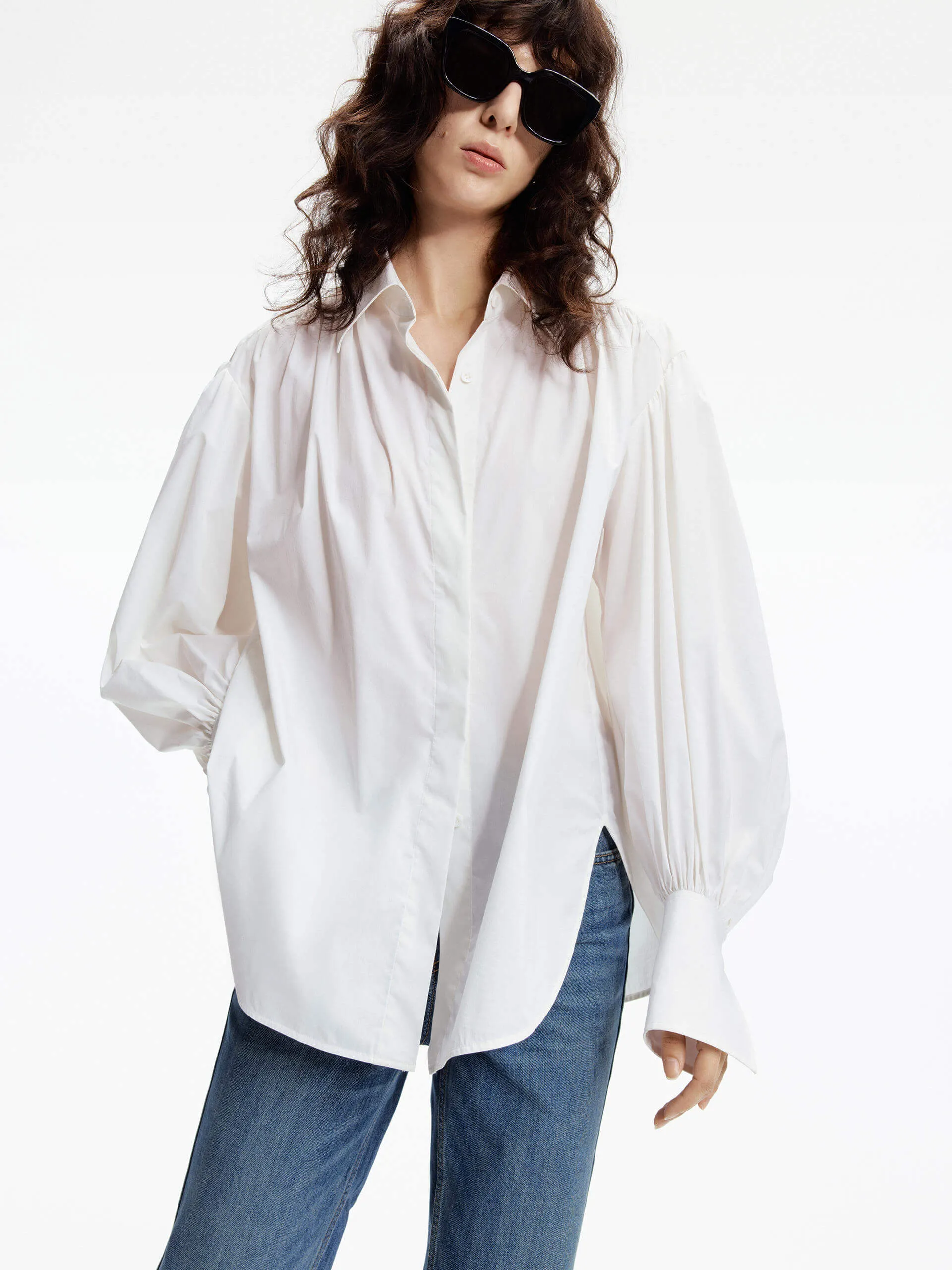 garden party Loose Puff Sleeves Shirt