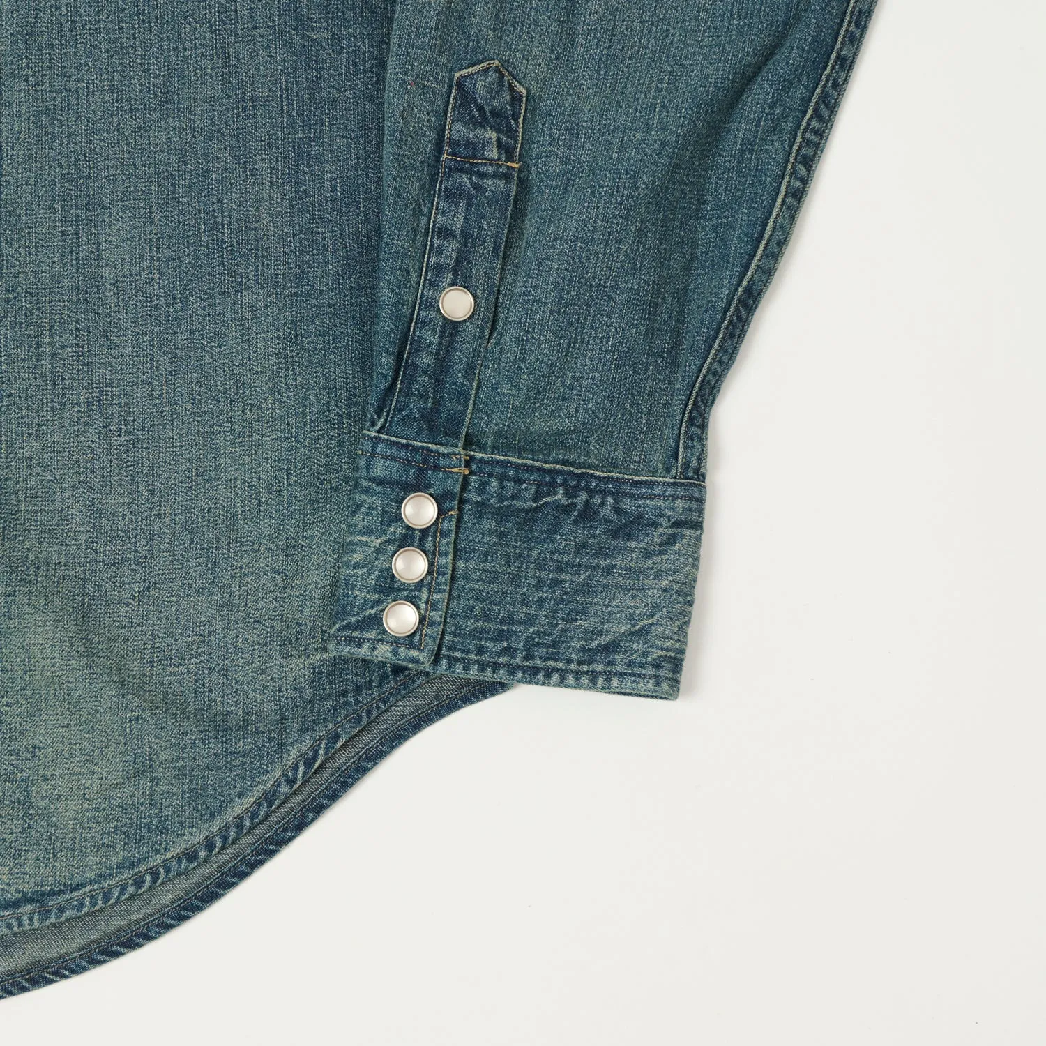 Multi Functional Pockets Cooling Core Technology RRL Slim Fit Denim Western Shirt - Dark Wash