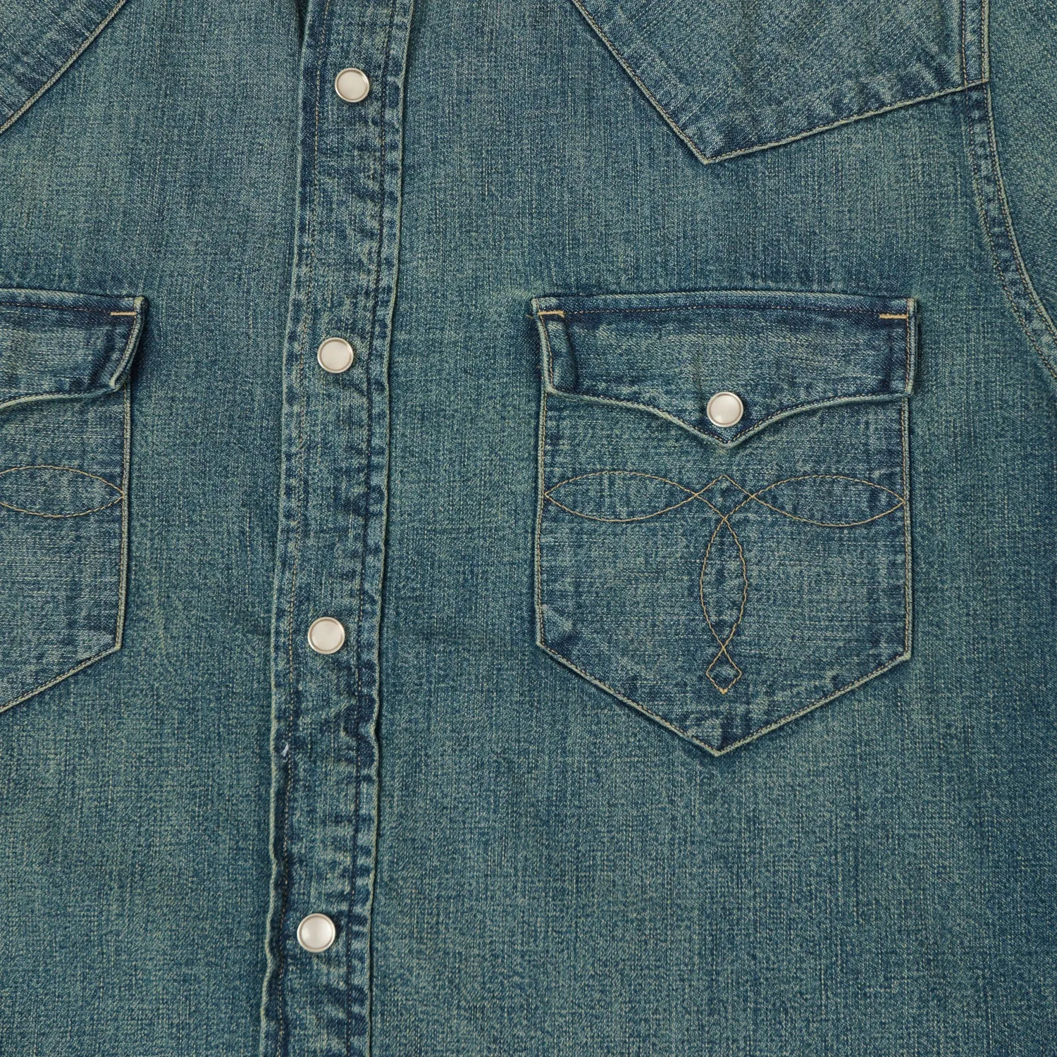 RRL Slim Fit Denim Western Shirt - Dark Wash Versatile Fit Sophisticated Look