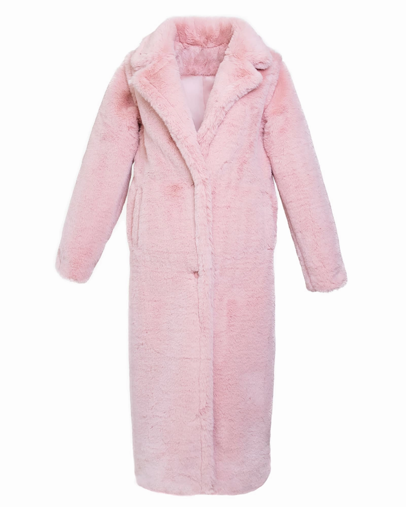 Pink Long Faux Fur Teddy Coat | Pink Essential Shield Souvenir