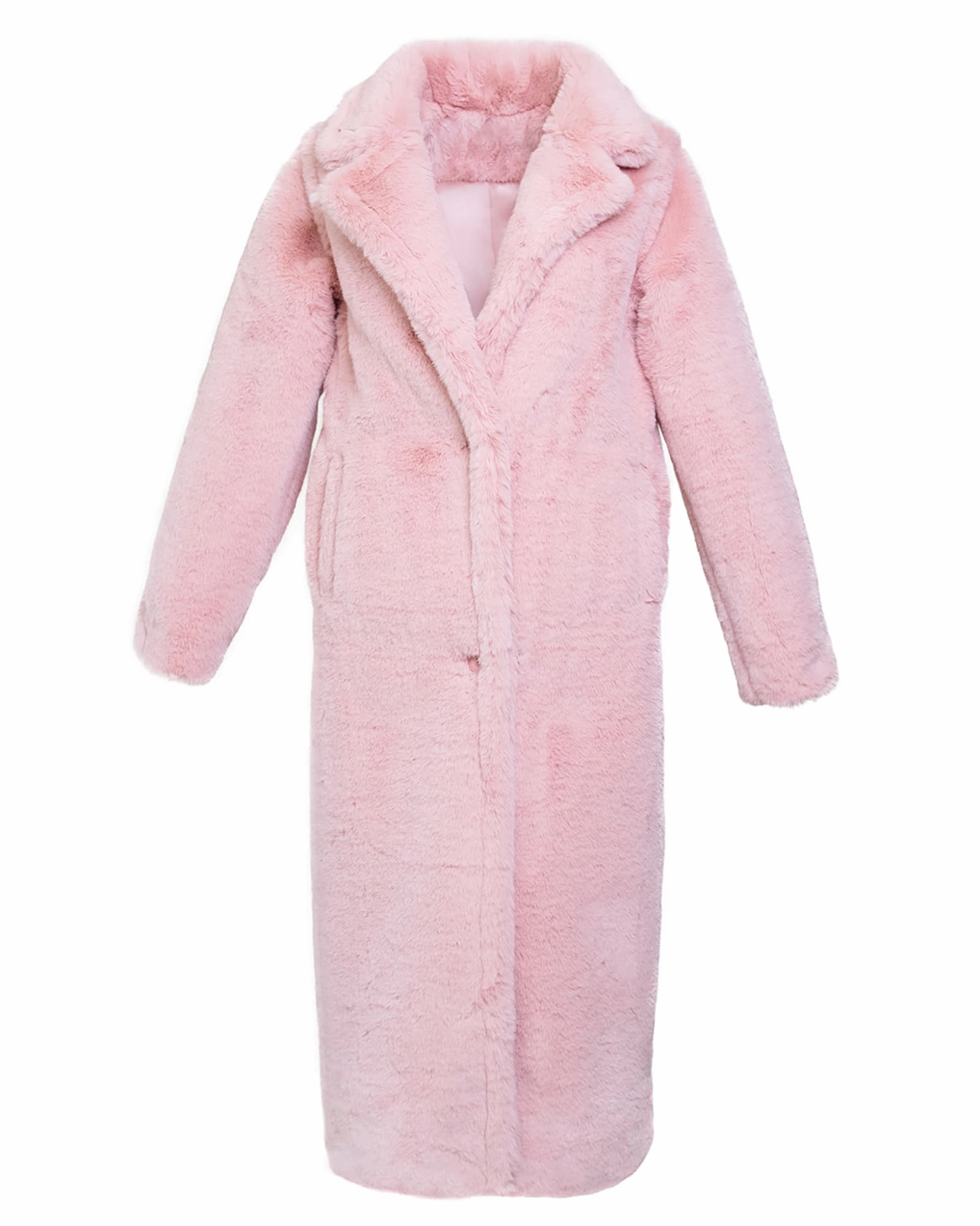 Pink Long Faux Fur Teddy Coat | Pink city dwellers