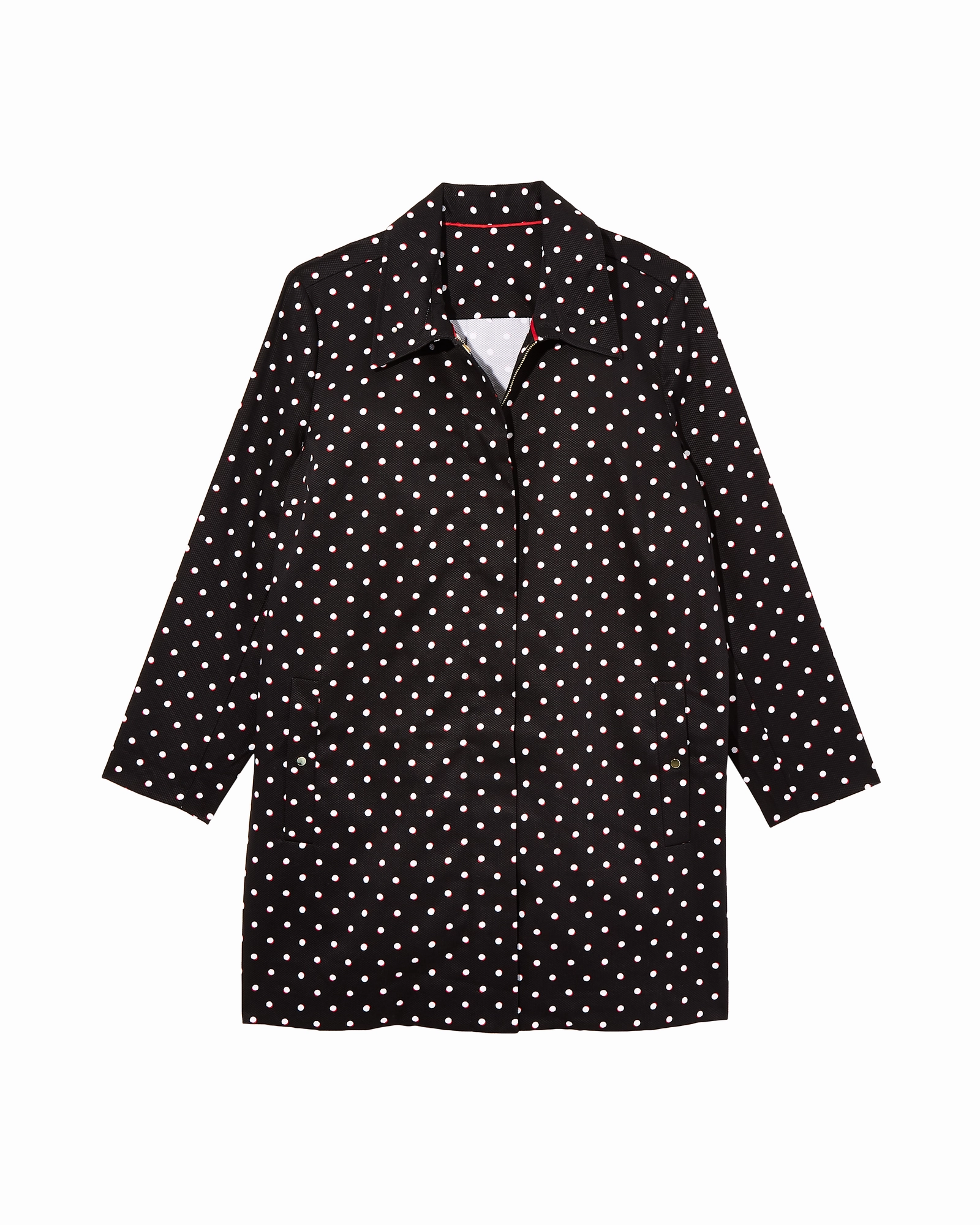 Perforated Details Foxgloves Printed Stretch Jacket | Black