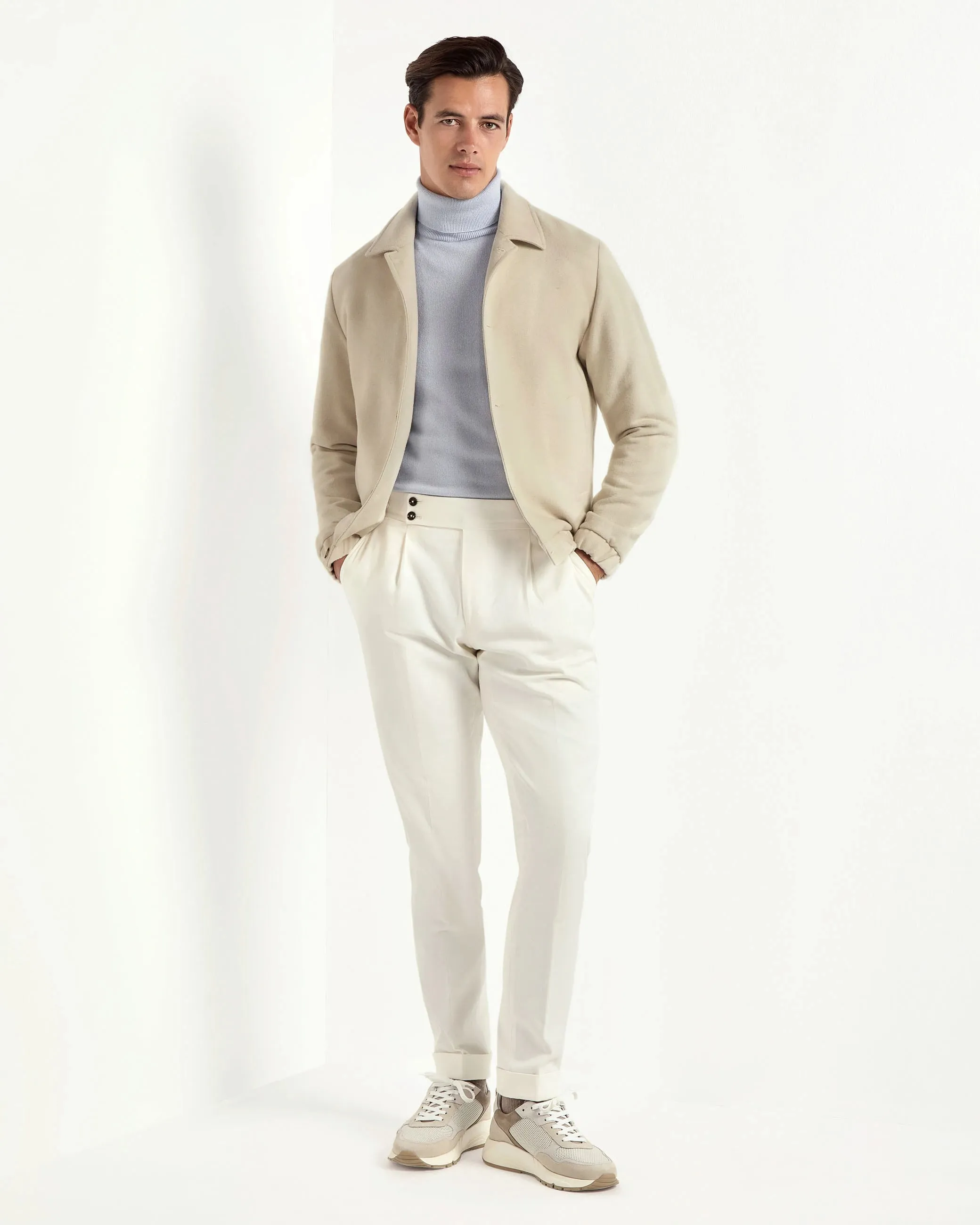 Recycled materials Off-white bomber jacket - Made in Italy