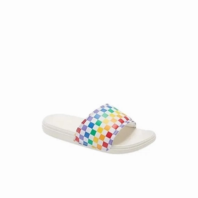 Breathable Footbed Vans La Costa VN0A5HTO196 Sandals Kids White Multi Check Slide JOBB1922