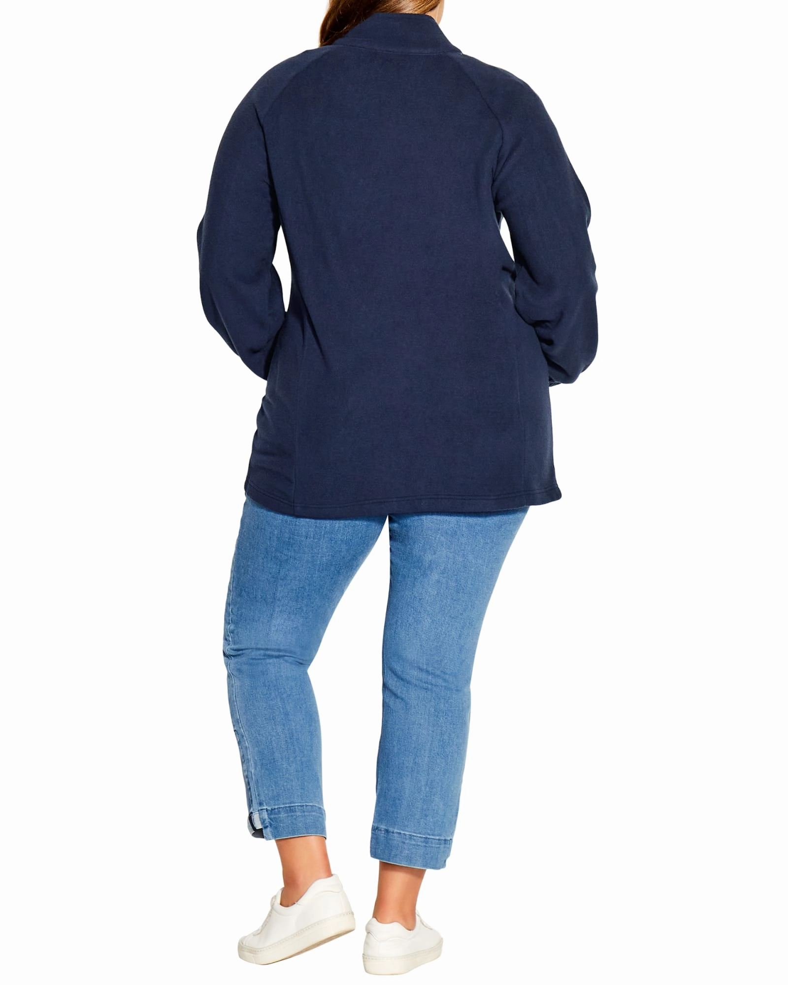 V-Neck Dispute Lyla Polar Fleece Zip Up | Navy