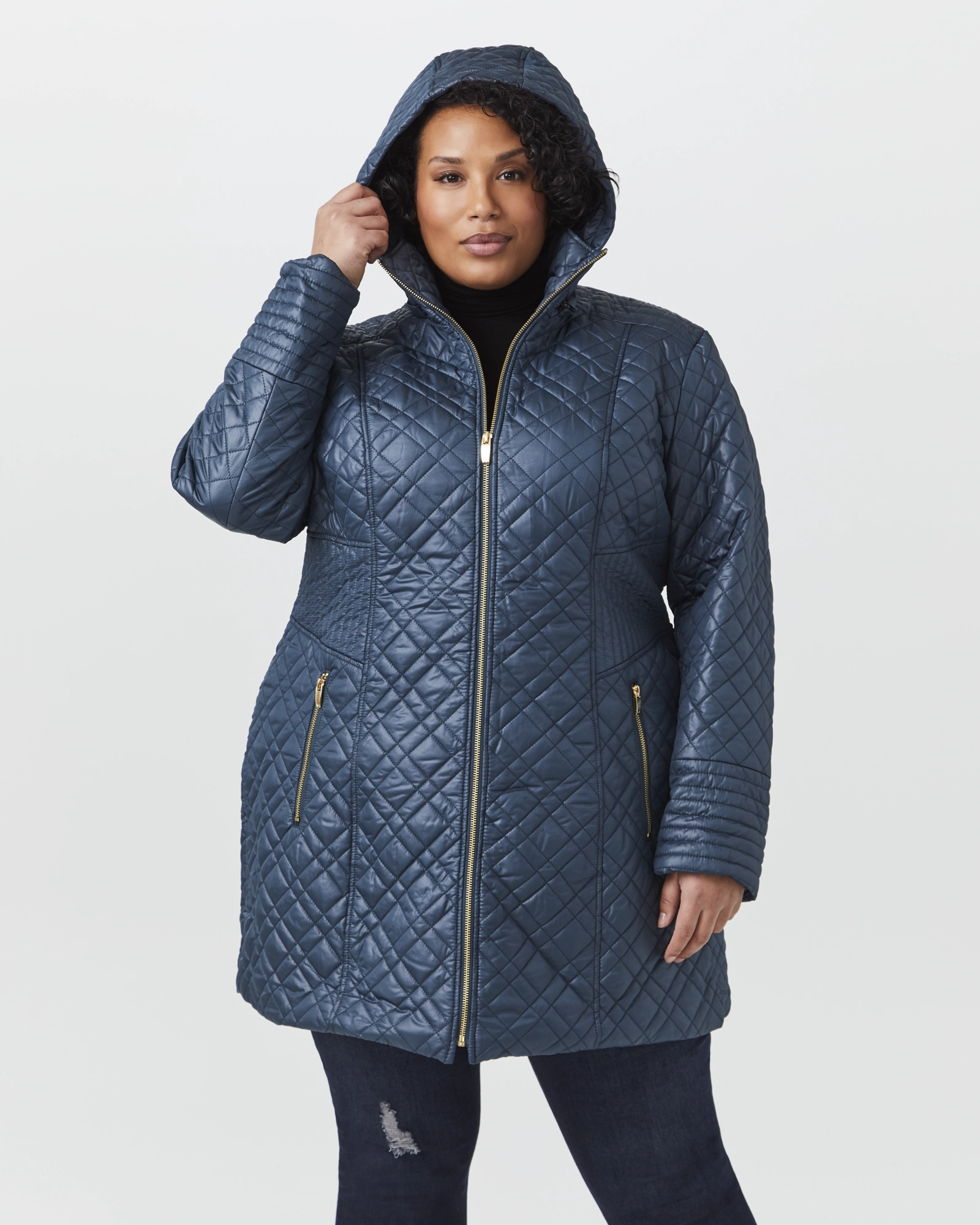 Mackenzie Quilted Coat | Azure Blue High Visibility Accents
