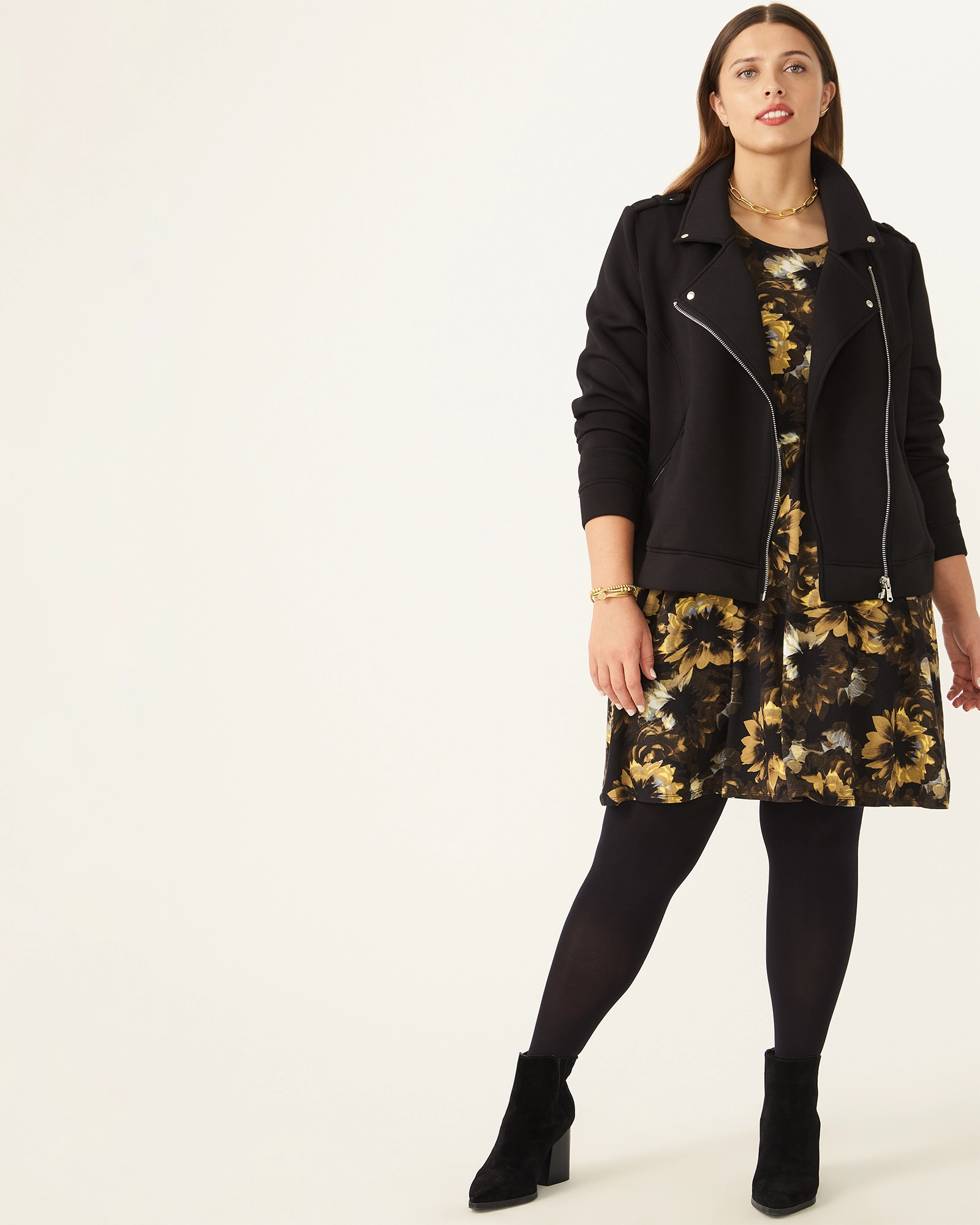 cloudy Magda Knit Moto Jacket | Black