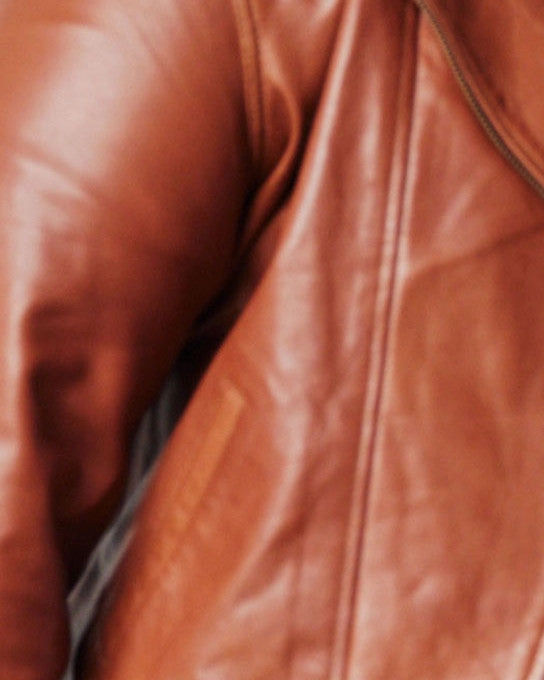Street Wear Maha Leather Jacket | Whiskey