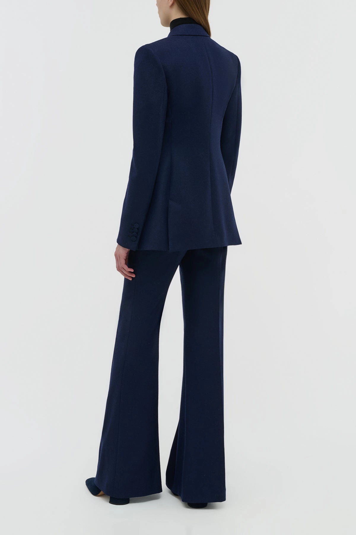 Mairi Blazer in Navy Wool Cashmere Flannel Luxury Fit Versatile Fit