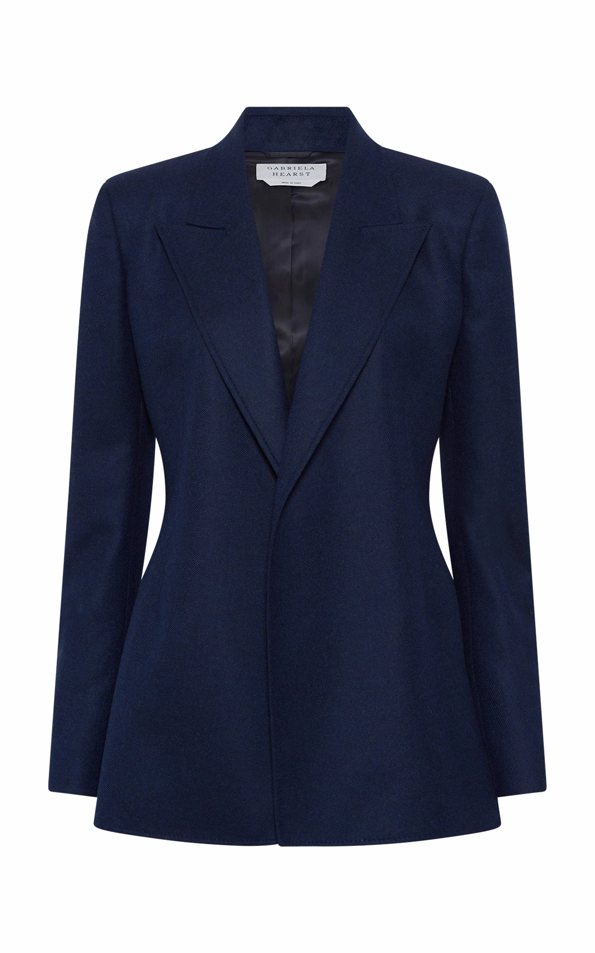 Elegant Stitching Classic Business Wear Mairi Blazer in Navy Wool Cashmere Flannel