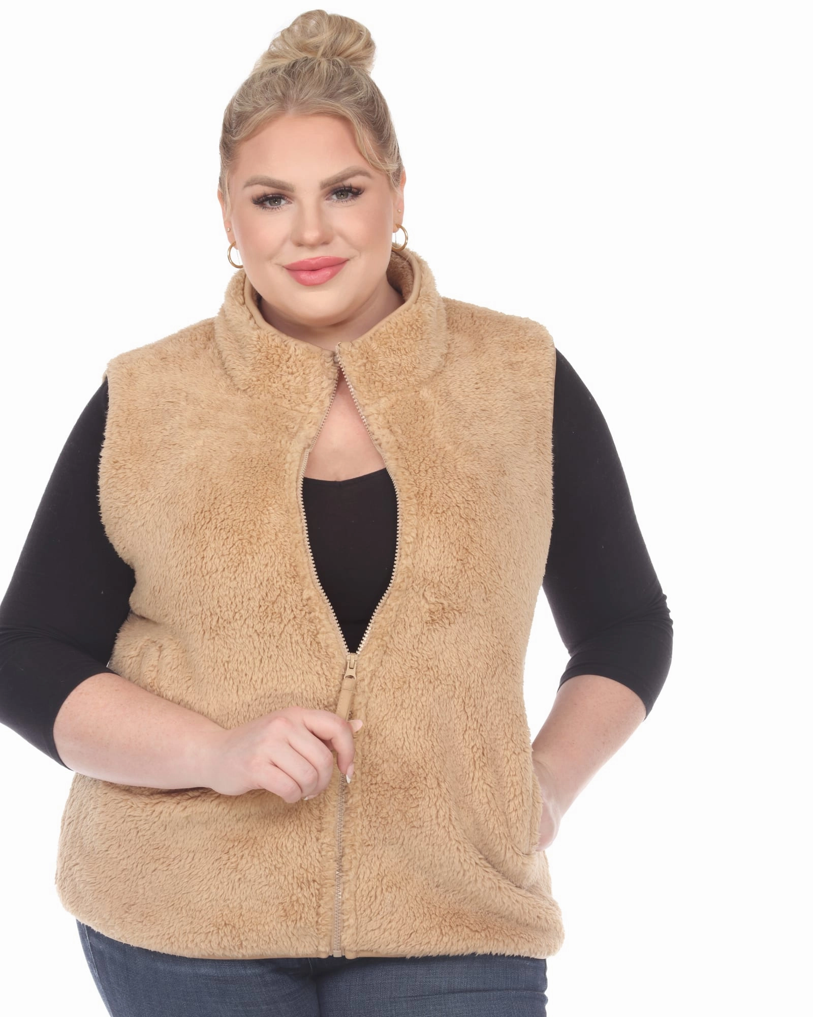 Zip up sherpa vest | Camel Outdoor Fashion