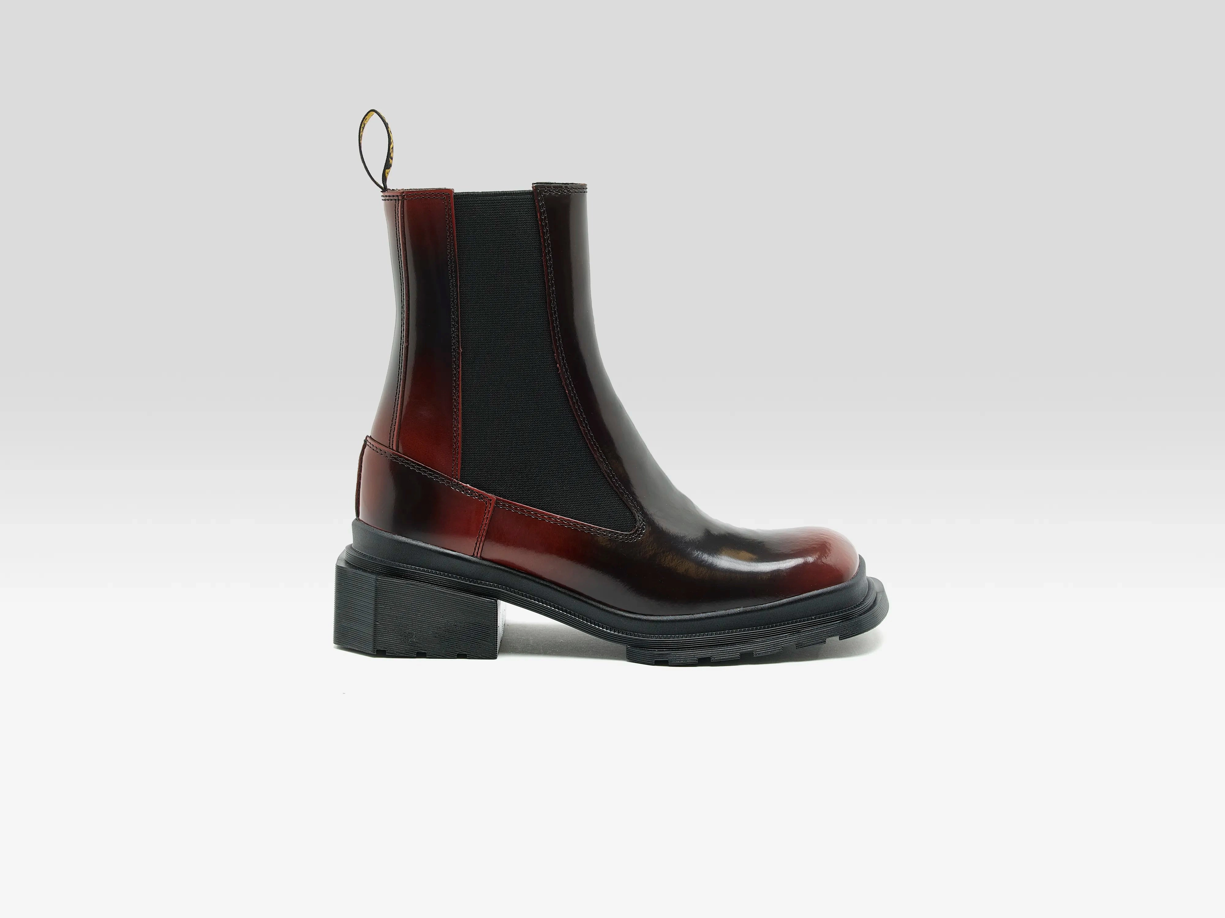 Urban Footwear Maybole Square Toe Leather Chelsea Boots for Women (252 / W / RED)