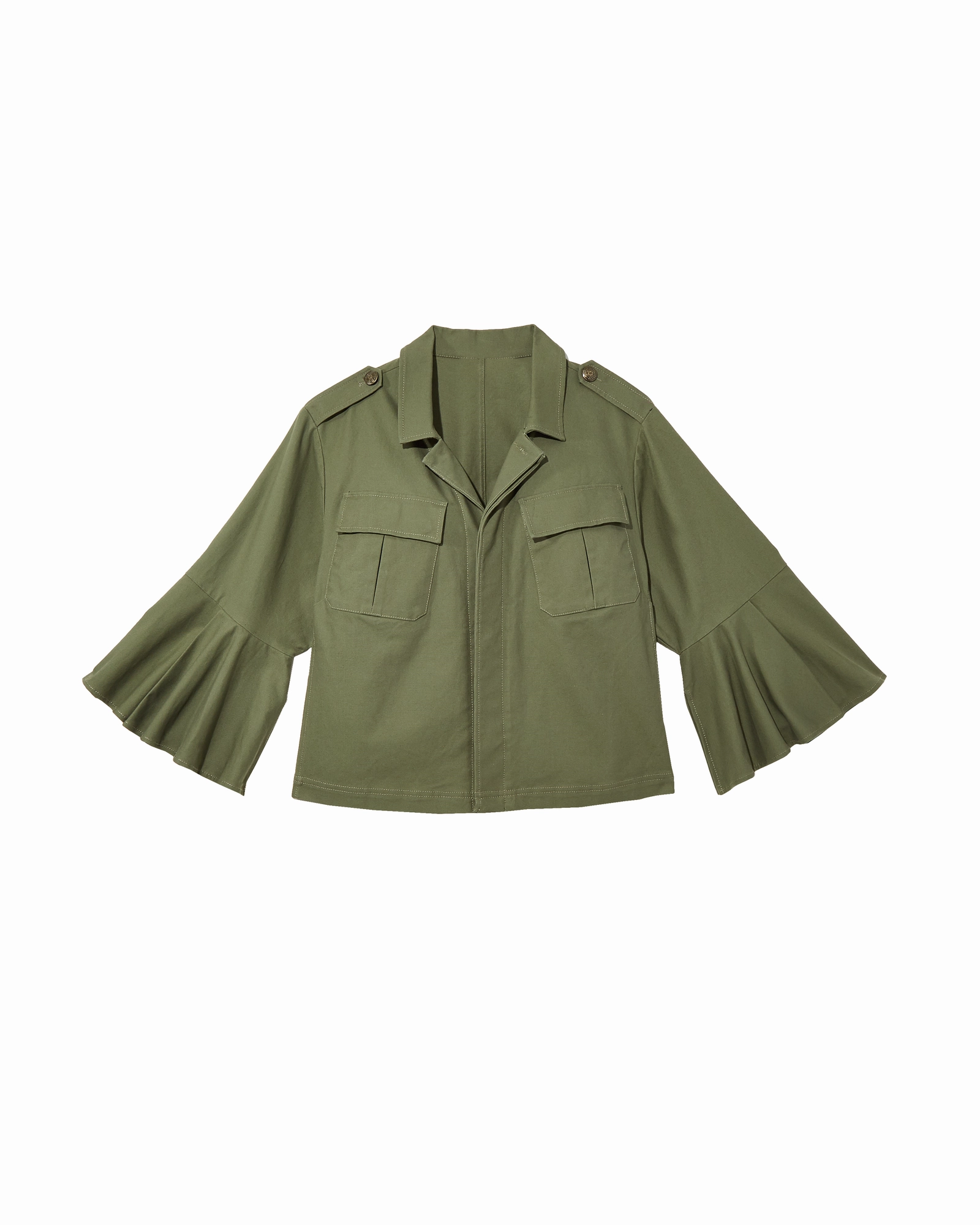Melody Utility Jacket | Olive Green Tear Resistant Fabric Sleek Outerwear