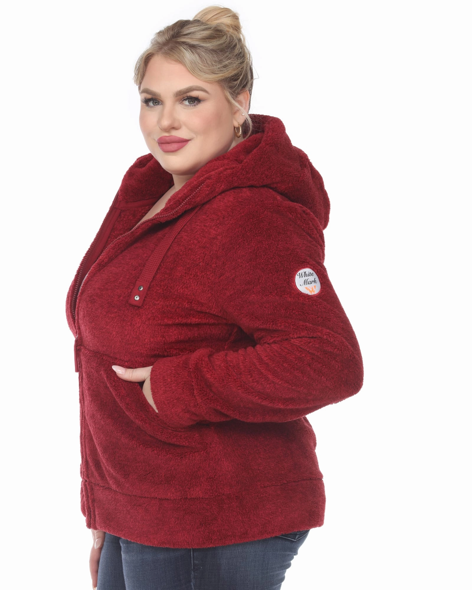 Compressed Packaging Schedule Hooded Sherpa Jacket | Red