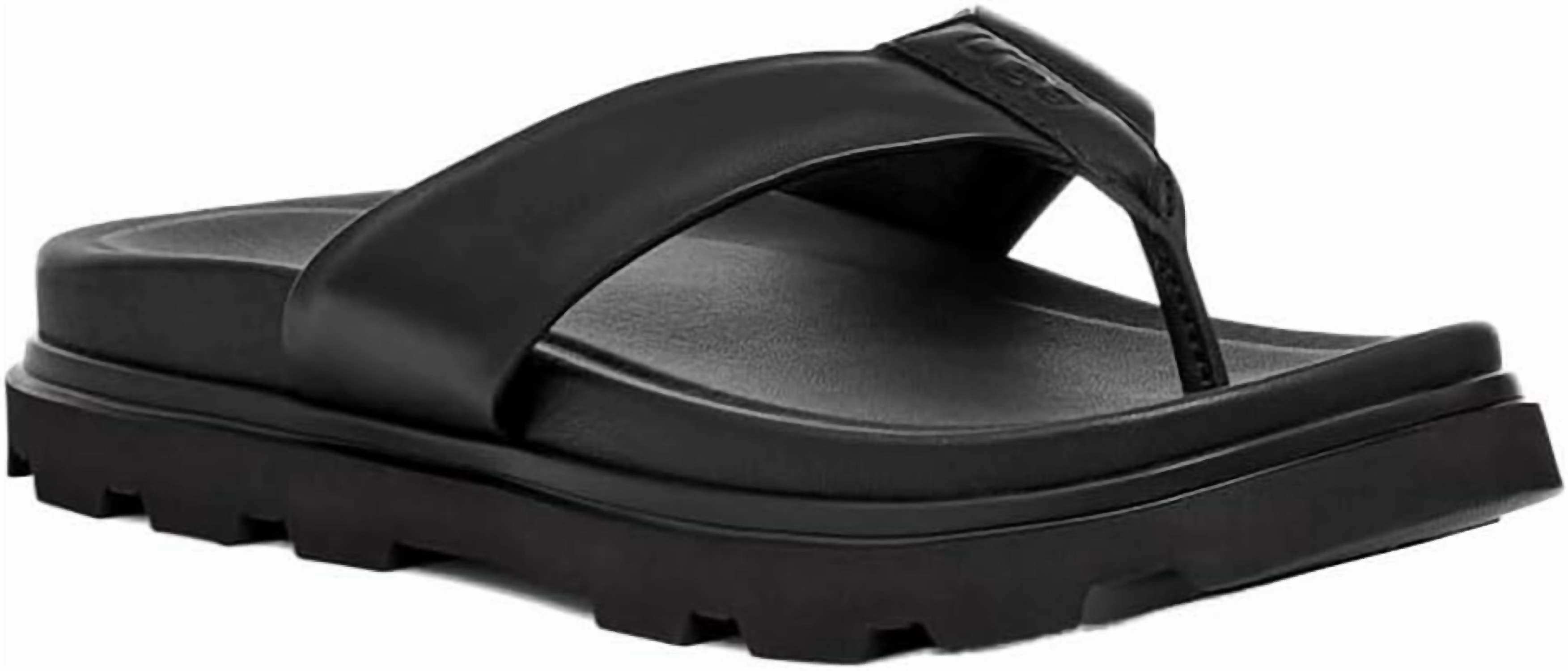 Men's Capitola Flip Flops In Black Sturdy Sole Construction