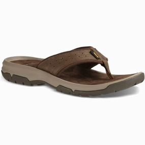 Men's Langdon Toe Post In Walnut Adjustable Sole Non slip grip
