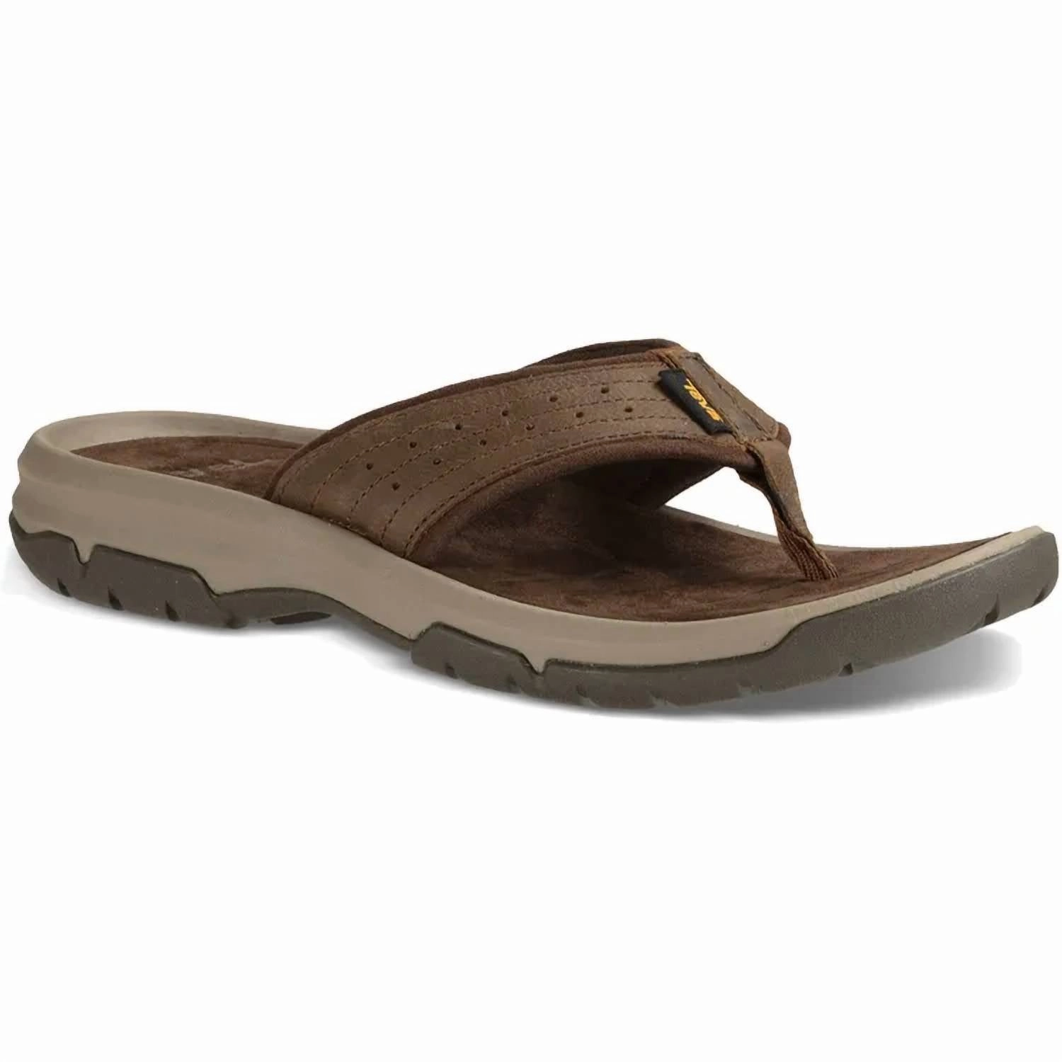 Men's Langdon Toe Post In Walnut Adjustable Sole Non slip grip