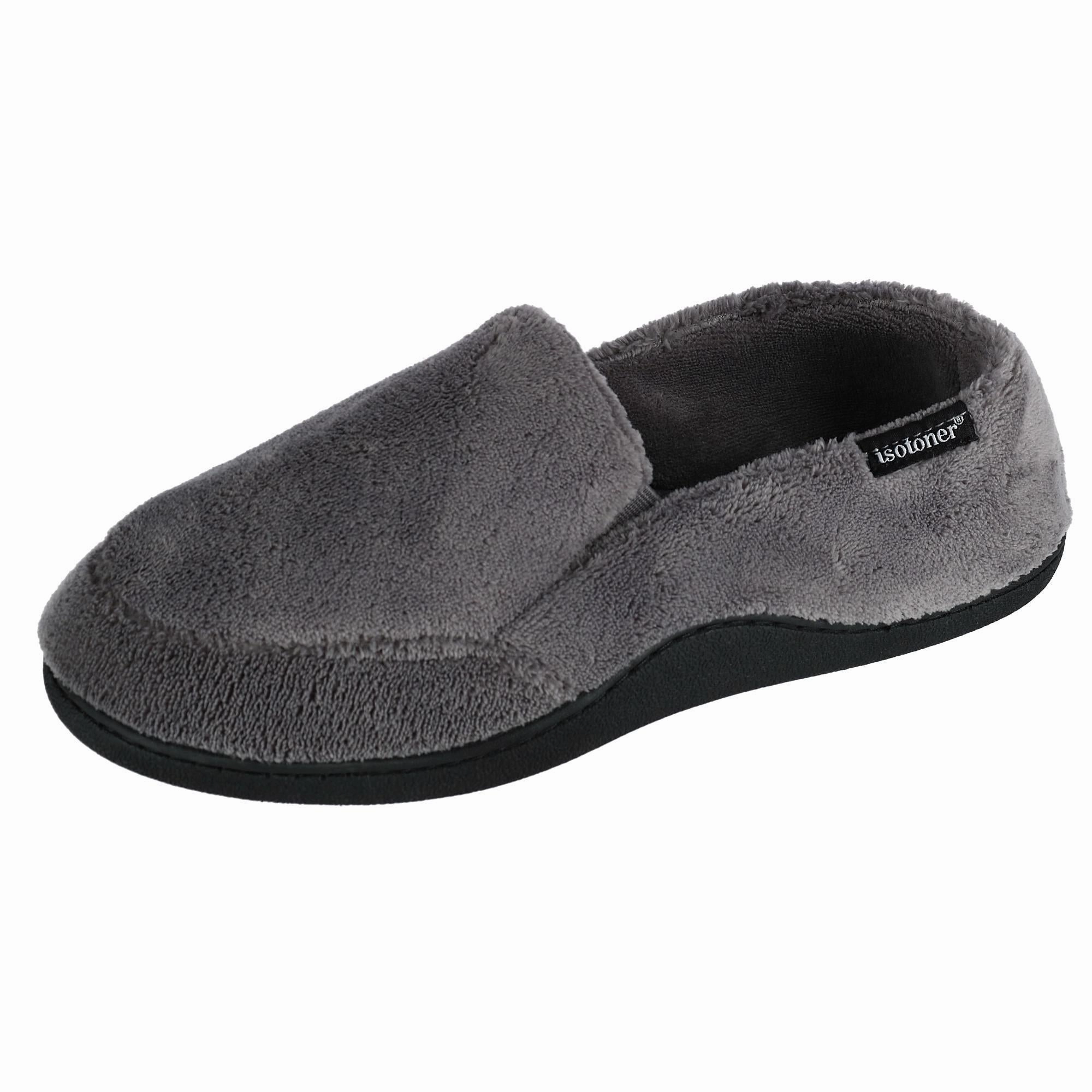 Athletic Design Soft Soles Men's Microterry Memory Foam Indoor/Outdoor Slip-On Slippers