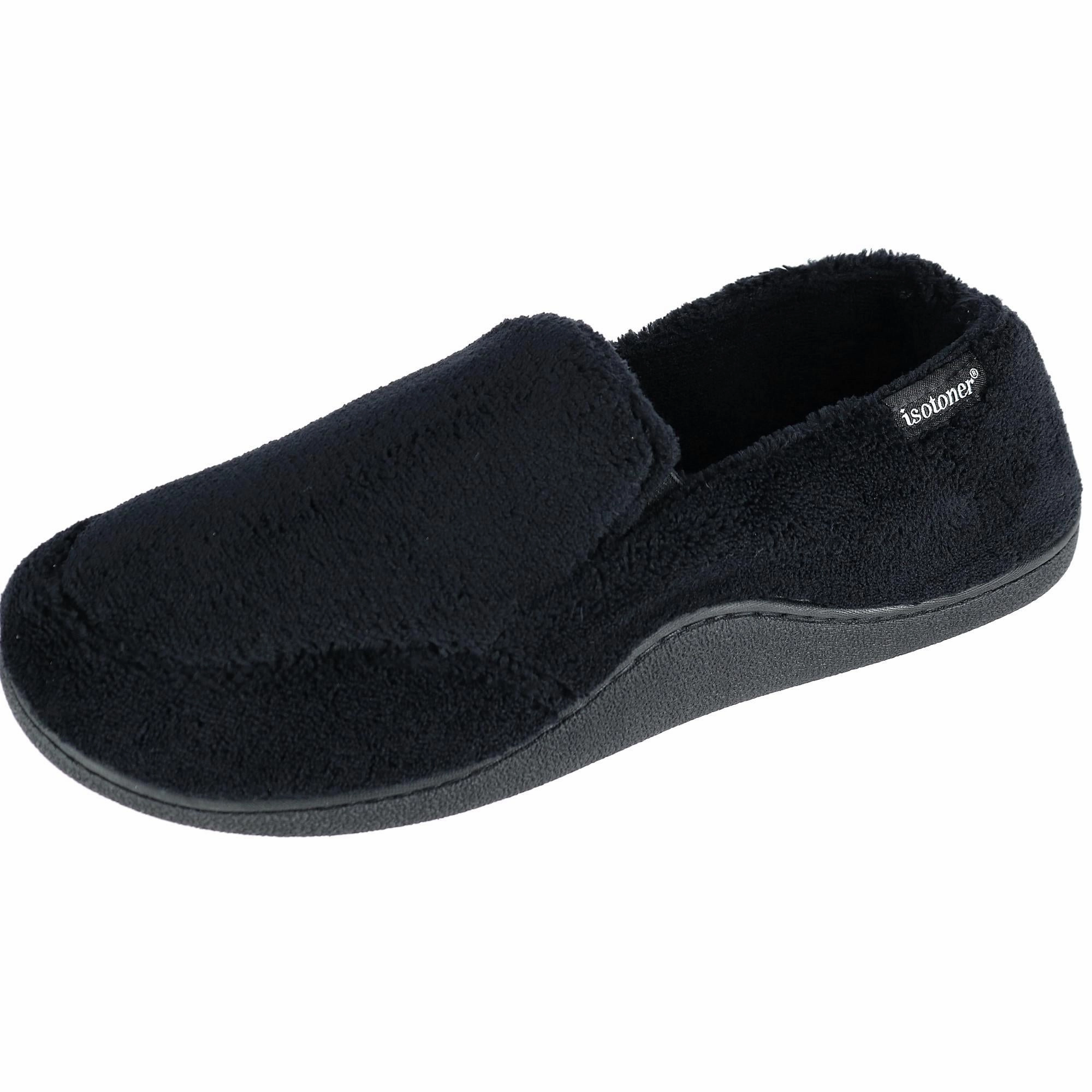 Reinforced toe cap Men's Microterry Memory Foam Indoor/Outdoor Slip-On Slippers
