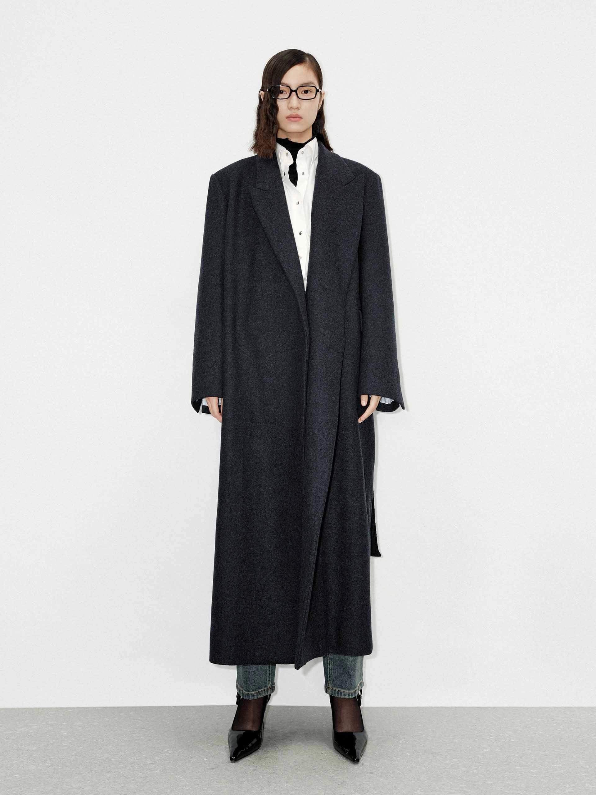 Subtle Layers Merino Wool Long Coat