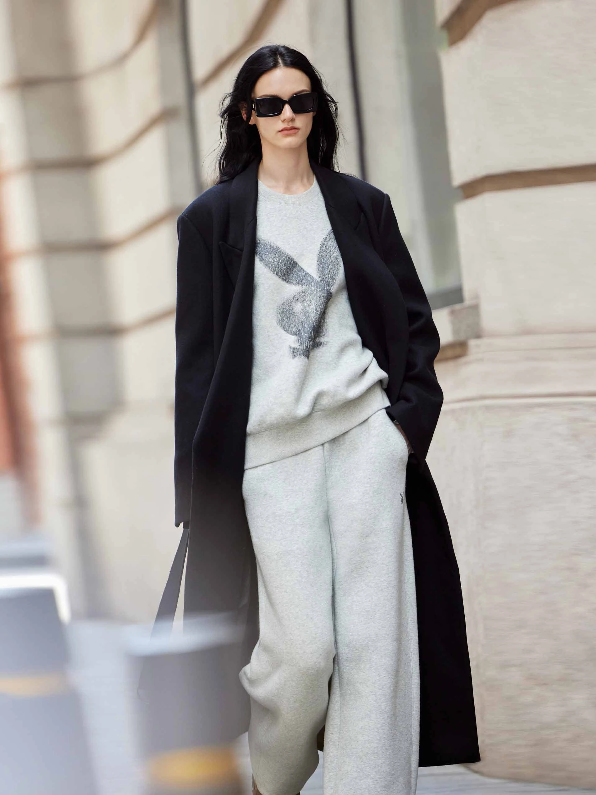 Merino Wool Long Coat High Performance Blend