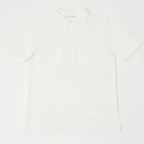 Merz b. Schwanen 2PKPL Pocket Polo Shirt - White GarmentWashed Texture Ventilated Side Gussets
