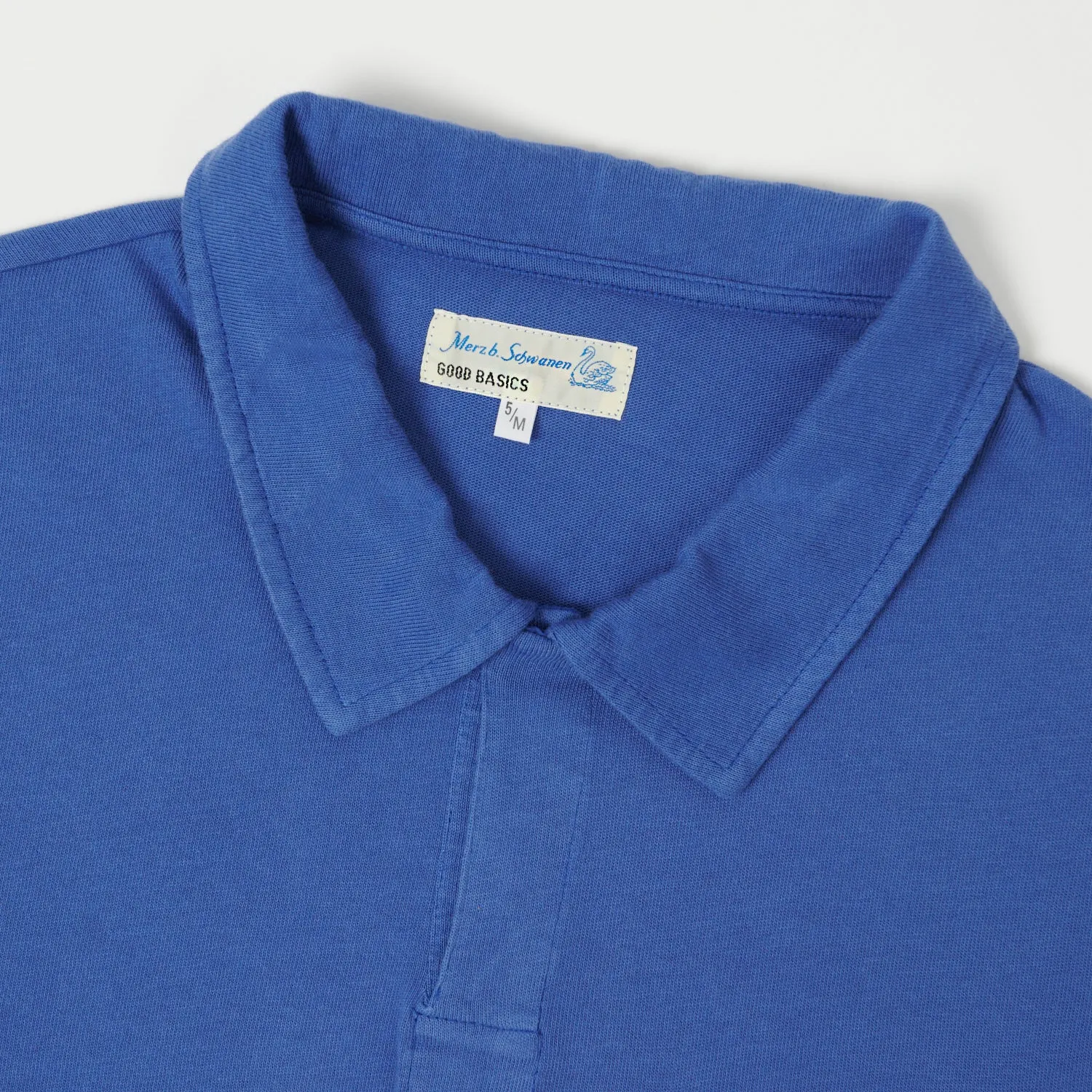 Fashionable Layers Comfortable apparel Merz b. Schwanen 'Good Basics' Classic Polo Shirt - Vintage Blue