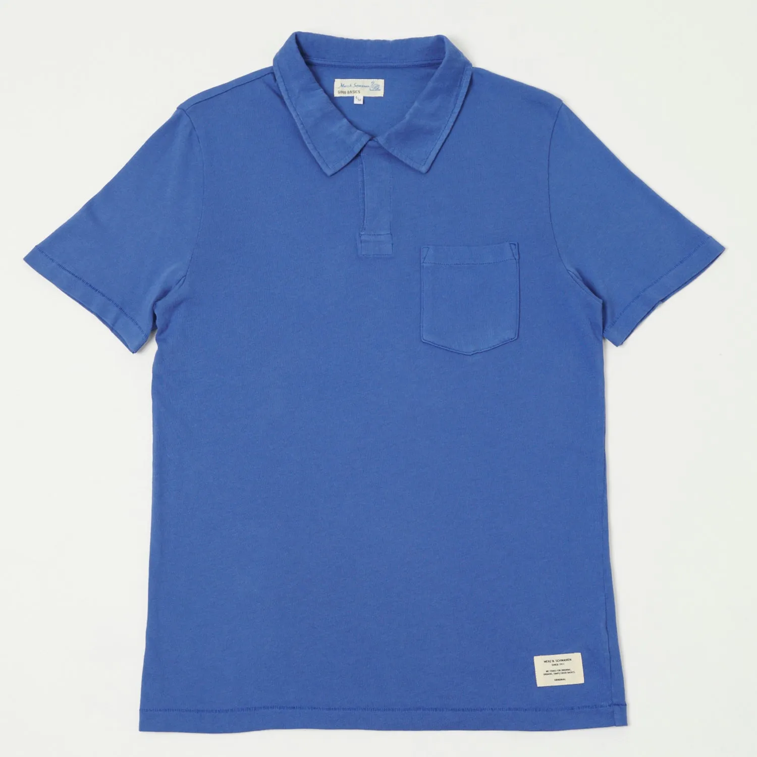 Durable Comfort Premium Fabric Merz b. Schwanen 'Good Basics' Classic Polo Shirt - Vintage Blue