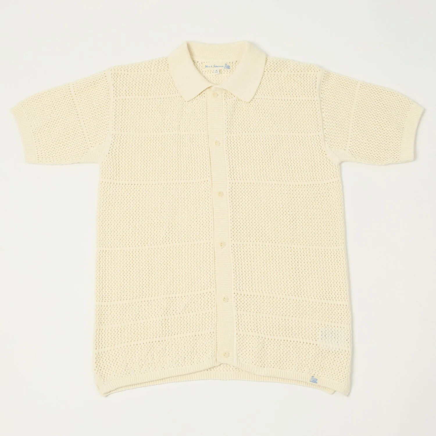 athletic style Stylish Layer Merz b. Schwanen 'Good Basics' Crochet Polo Shirt - Nature