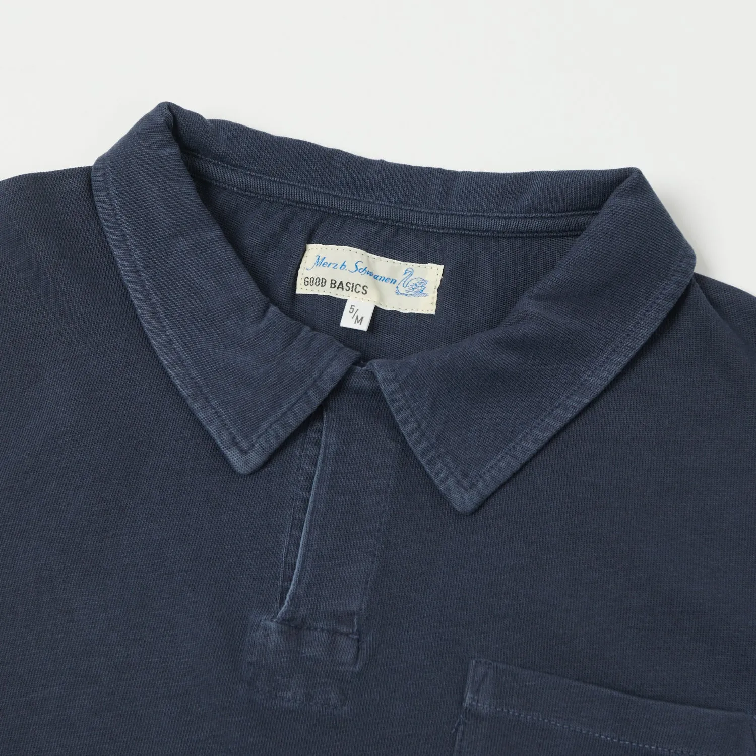 Classic Fit Merz b. Schwanen 'Good Basics' Polo Shirt - Denim Blue