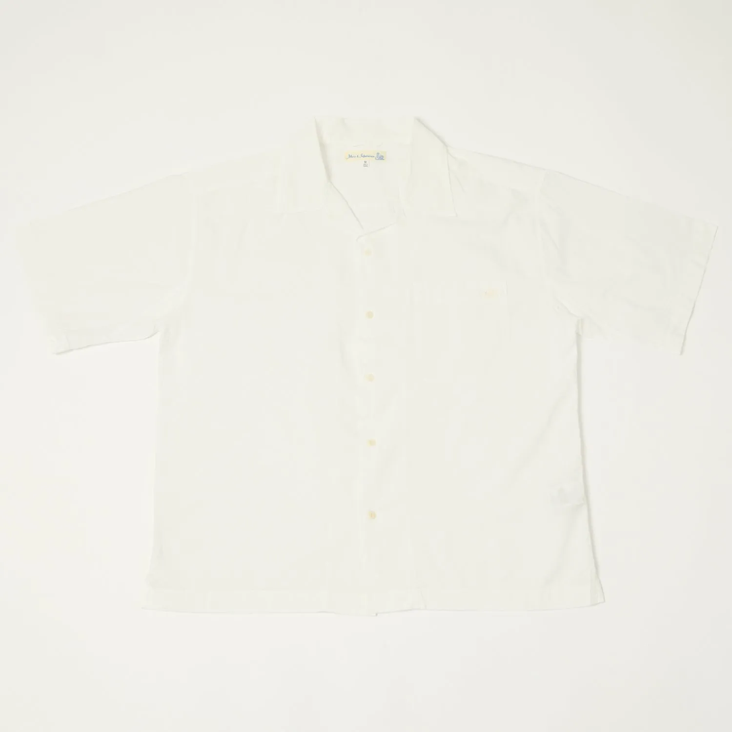 Two Tone Stitching Merz b. Schwanen 'Good Basics' Poplin Short Sleeve Shirt - White