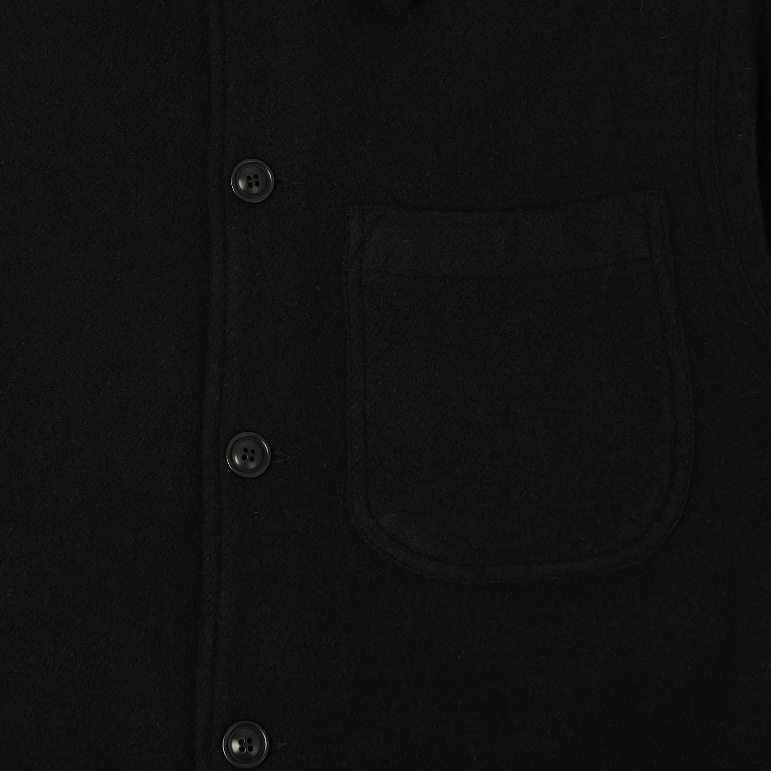 Collar Stabilization System Merz b. Schwanen 'Good Basics' Wool Work Jacket - Deep Black