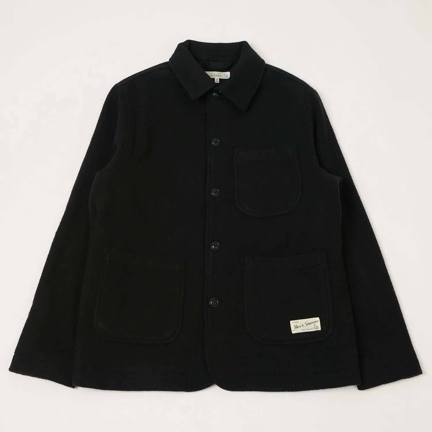 Merz b. Schwanen 'Good Basics' Wool Work Jacket - Deep Black BreathableFabric Waterproof Technology