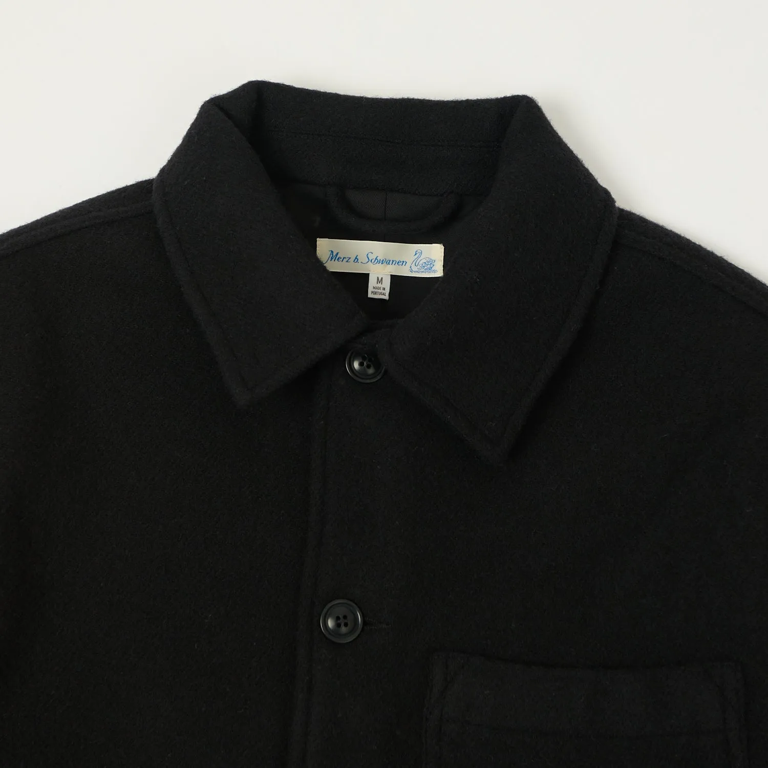 Merz b. Schwanen 'Good Basics' Wool Work Jacket - Deep Black Smart Casual