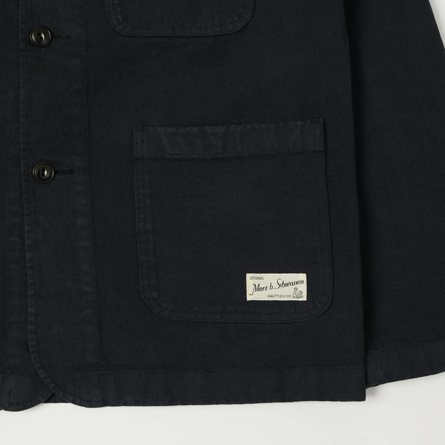 Merz b. Schwanen 'Good Basics' Work Jacket - Charcoal Adjustable Hem Lock System Wrinkle Resistant