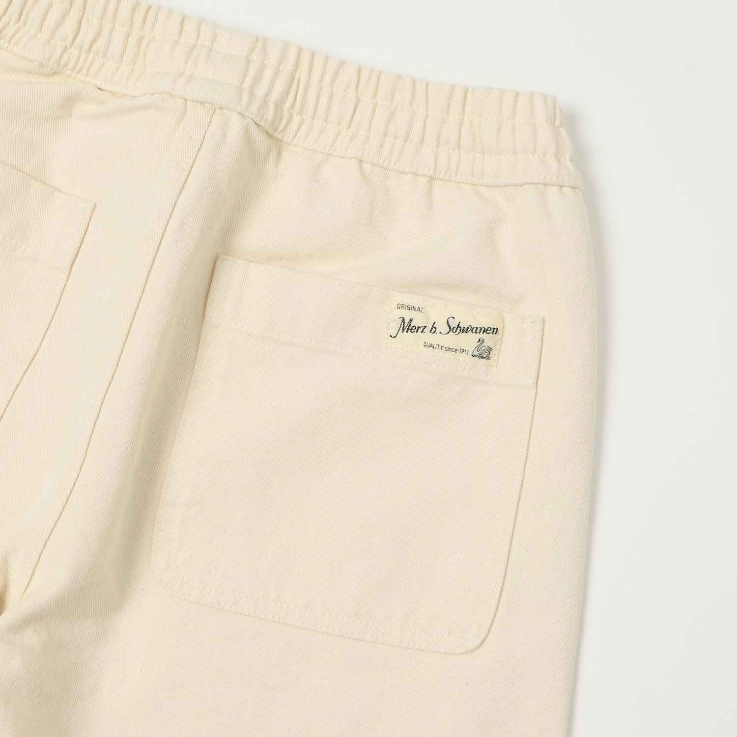 Flexible Leg Merz b. Schwanen 'Good Basics' Drawstring Trousers - Nature