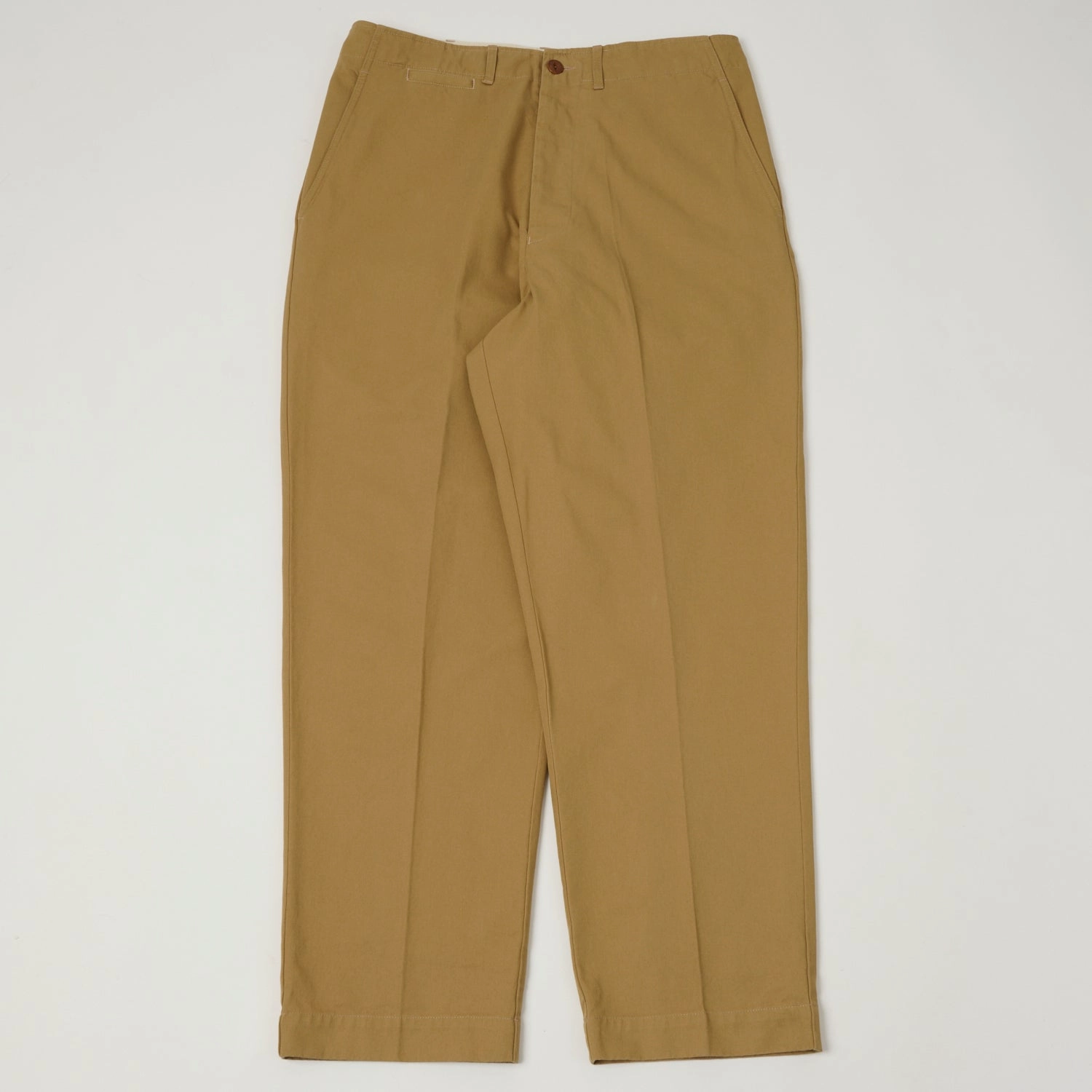 Merz b. Schwanen 'Good Basics' Organic Cotton Twill Chinos - Khaki Core Essential