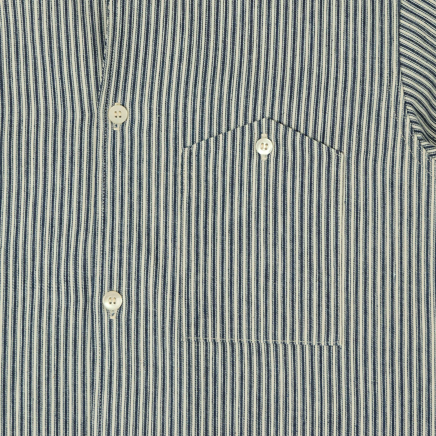 Warehouse & Co 3091 Duck Digger Open Collar Stripe Shirt - White/Navy Trendsetting Design Practical Choice