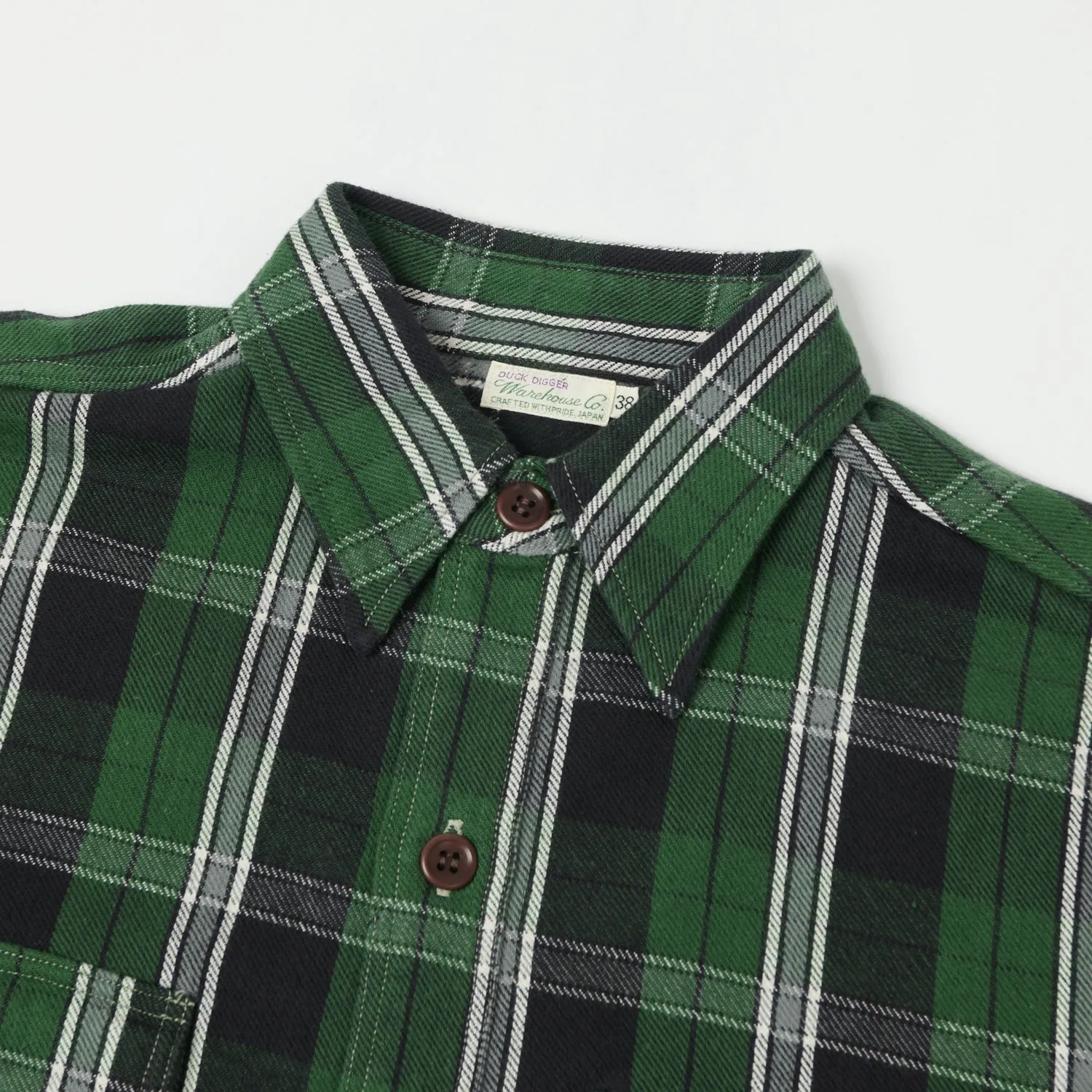 All Purpose Weave Design Warehouse & Co 3022 Duck Digger Plaid Flannel Shirt - Green
