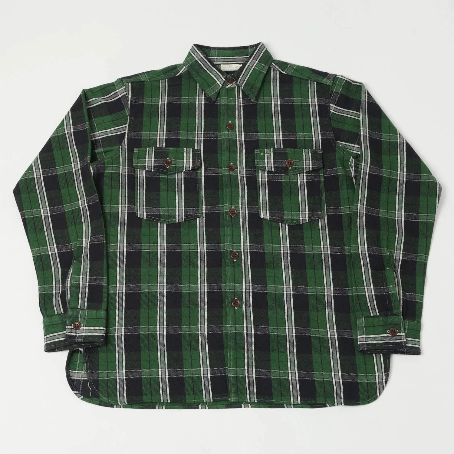 Vibrant Hue Warehouse & Co 3022 Duck Digger Plaid Flannel Shirt - Green