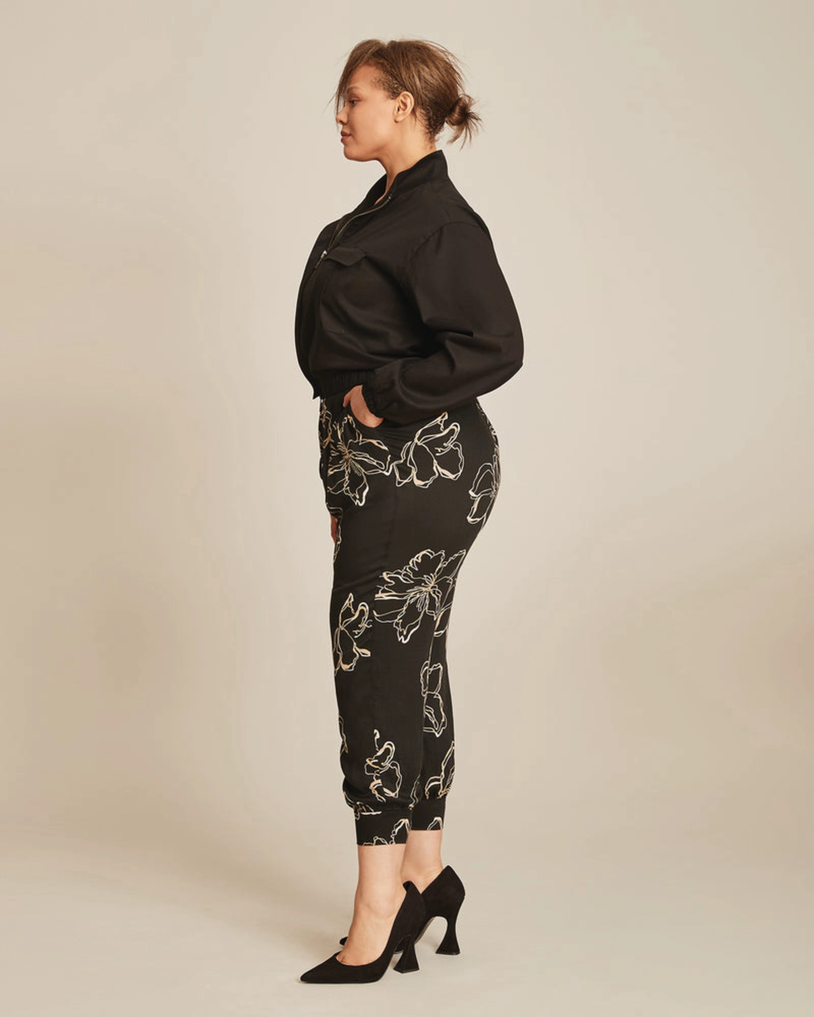 Water-Resistant Layer Oversized Fit Ulla Jacket | Black