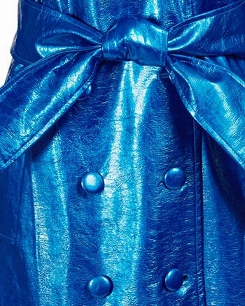 Metallic Blue Trench Coat | Blue birthday celebration Moisture wicking
