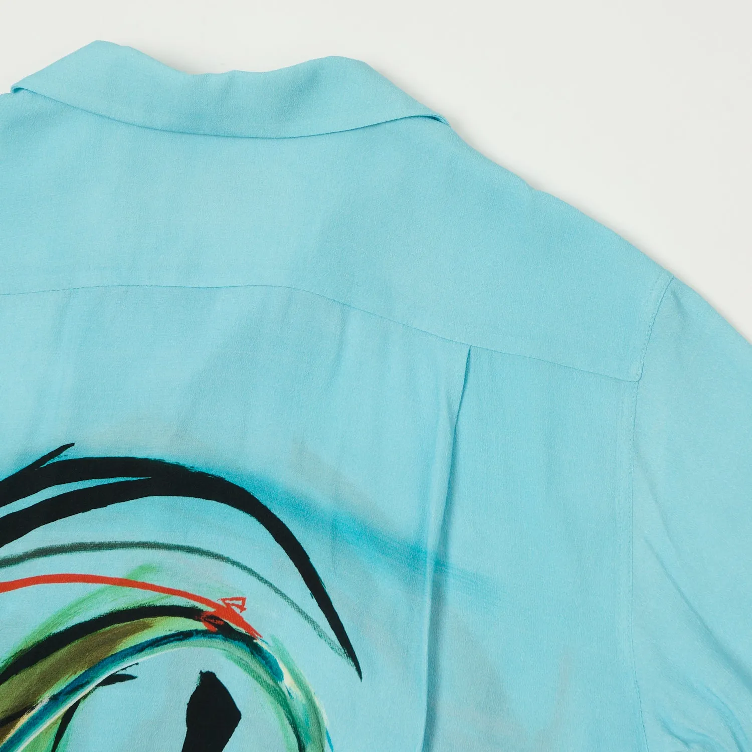 Casual Fit Micky Oye X Brian Bent Aloha Shirt - Sky Blue