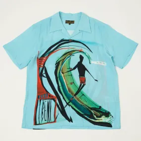 Subtle pattern Street Wear Micky Oye X Brian Bent Aloha Shirt - Sky Blue