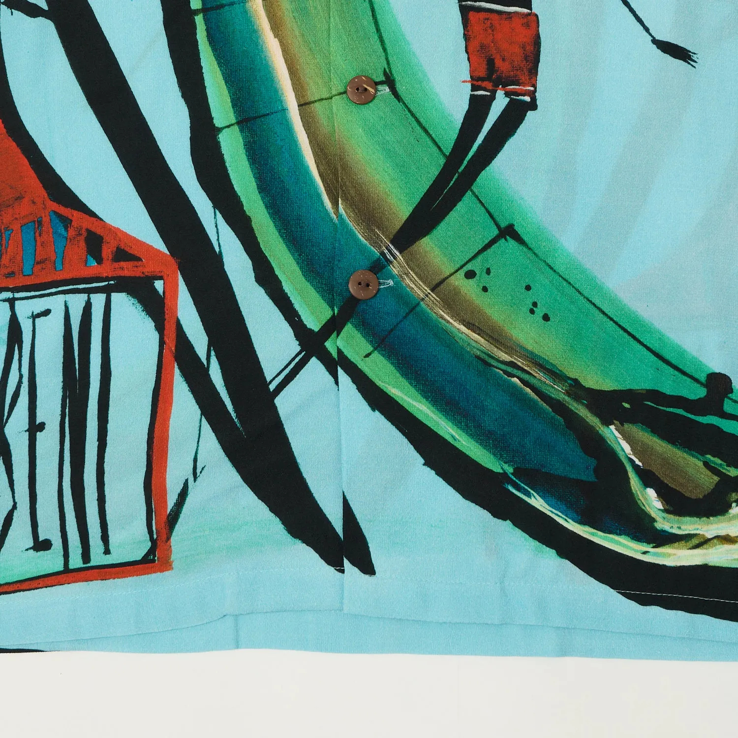 Micky Oye X Brian Bent Aloha Shirt - Sky Blue Multi Layer Stitching Timeless elegance