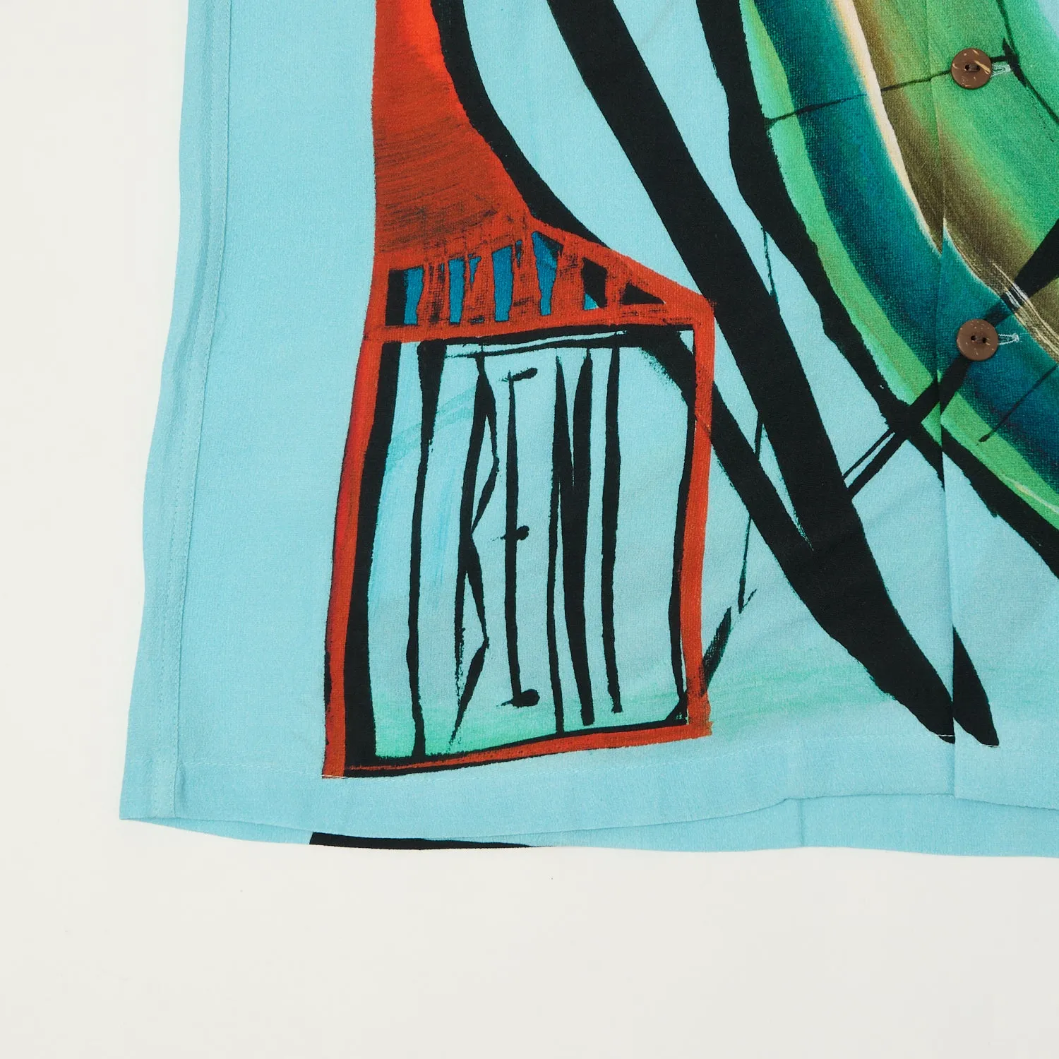 Breathable fabric Micky Oye X Brian Bent Aloha Shirt - Sky Blue