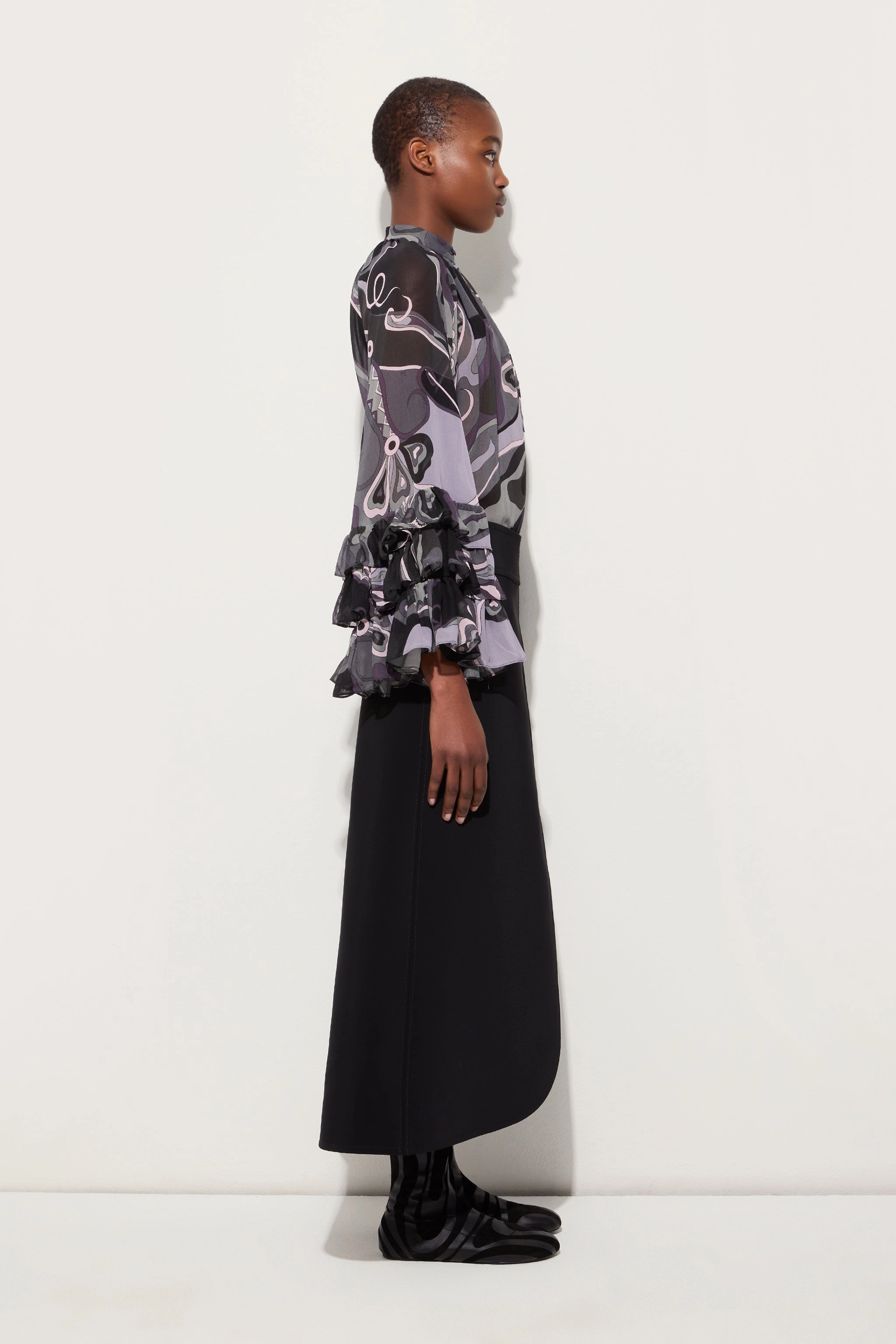 Abrasion resistant Midi Skirt with Internal Print