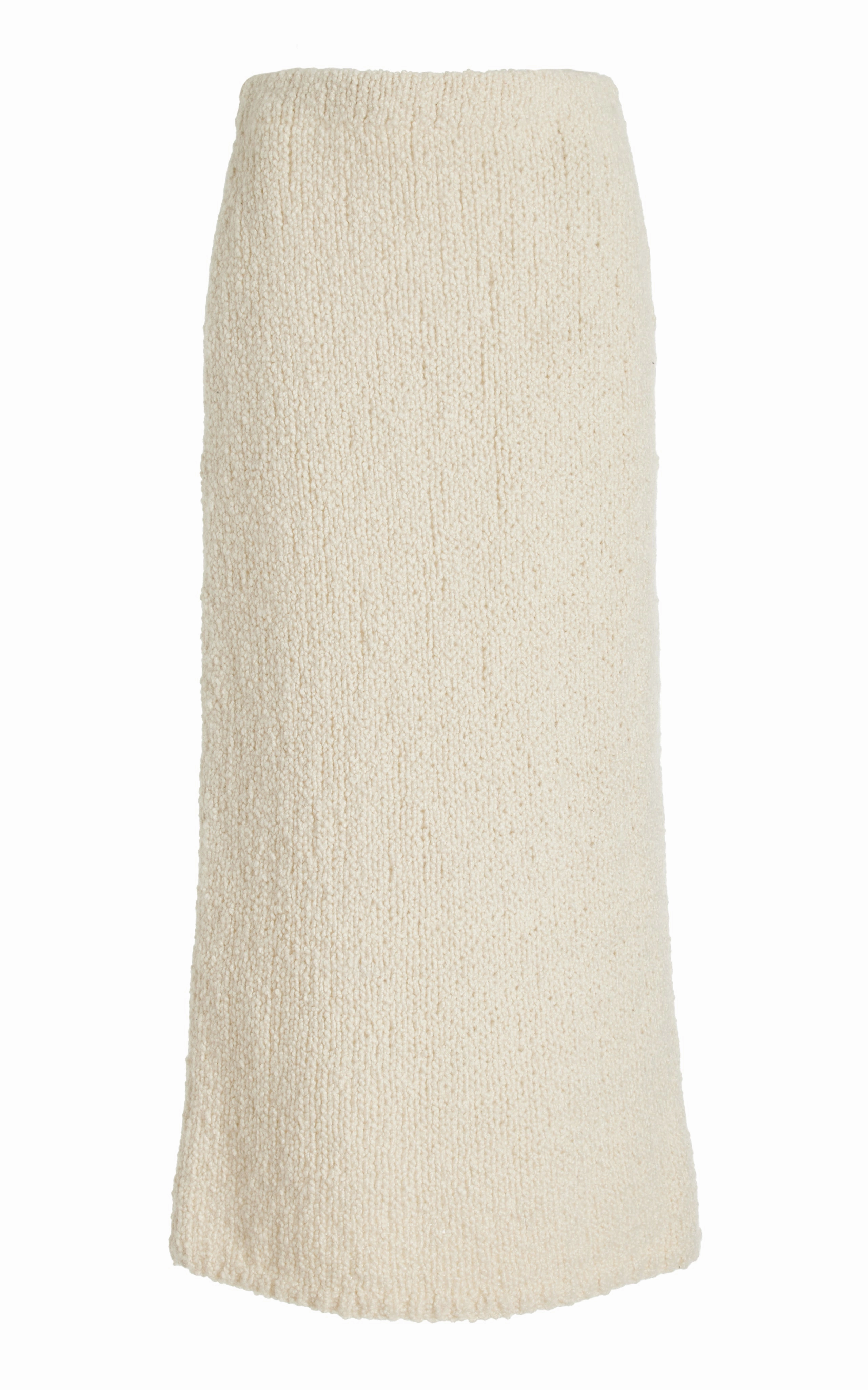 Artistic Influence Milne Knit Maxi Skirt in Ivory Cashmere Boucle